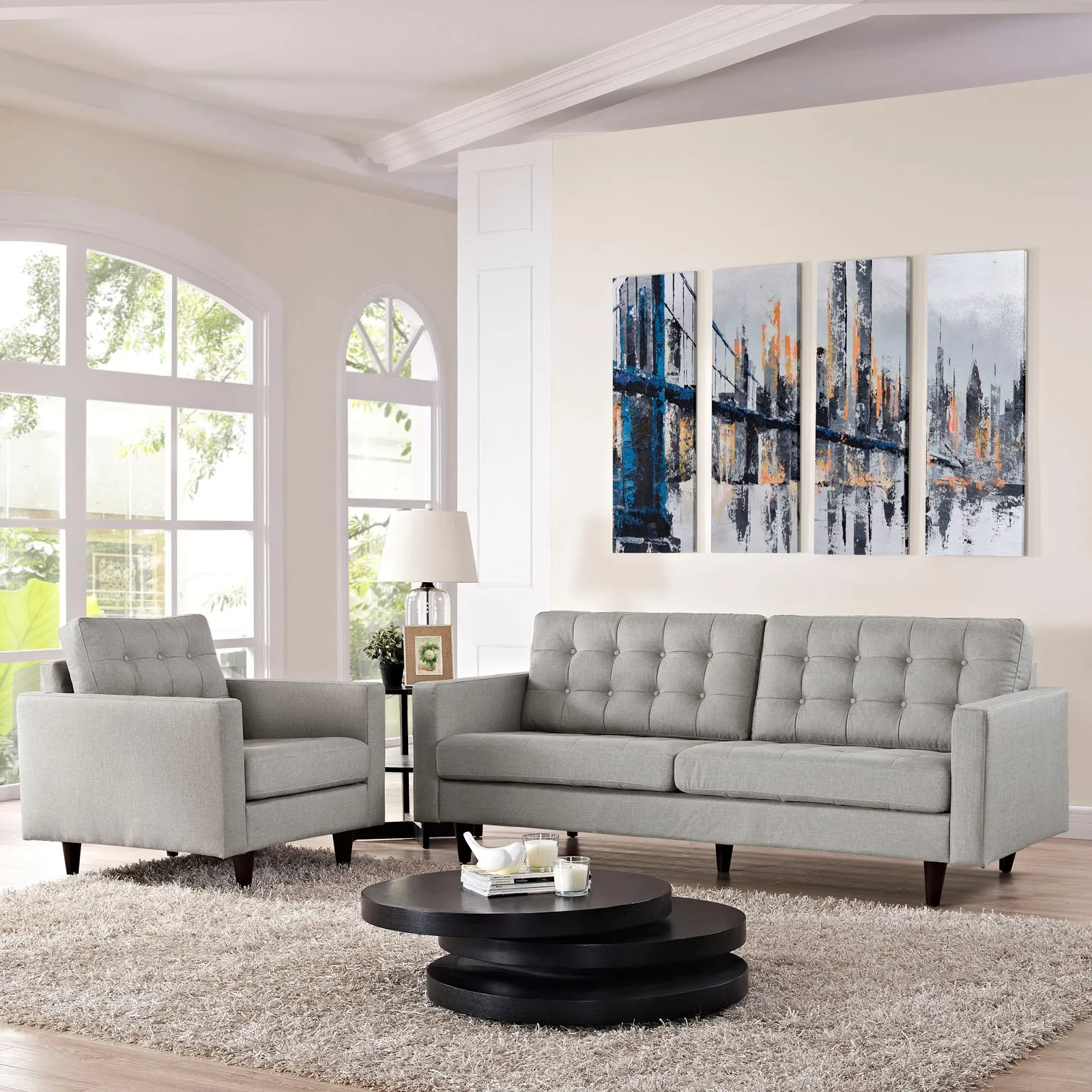 Empress Armchair and Sofa Set of 2 by Modway