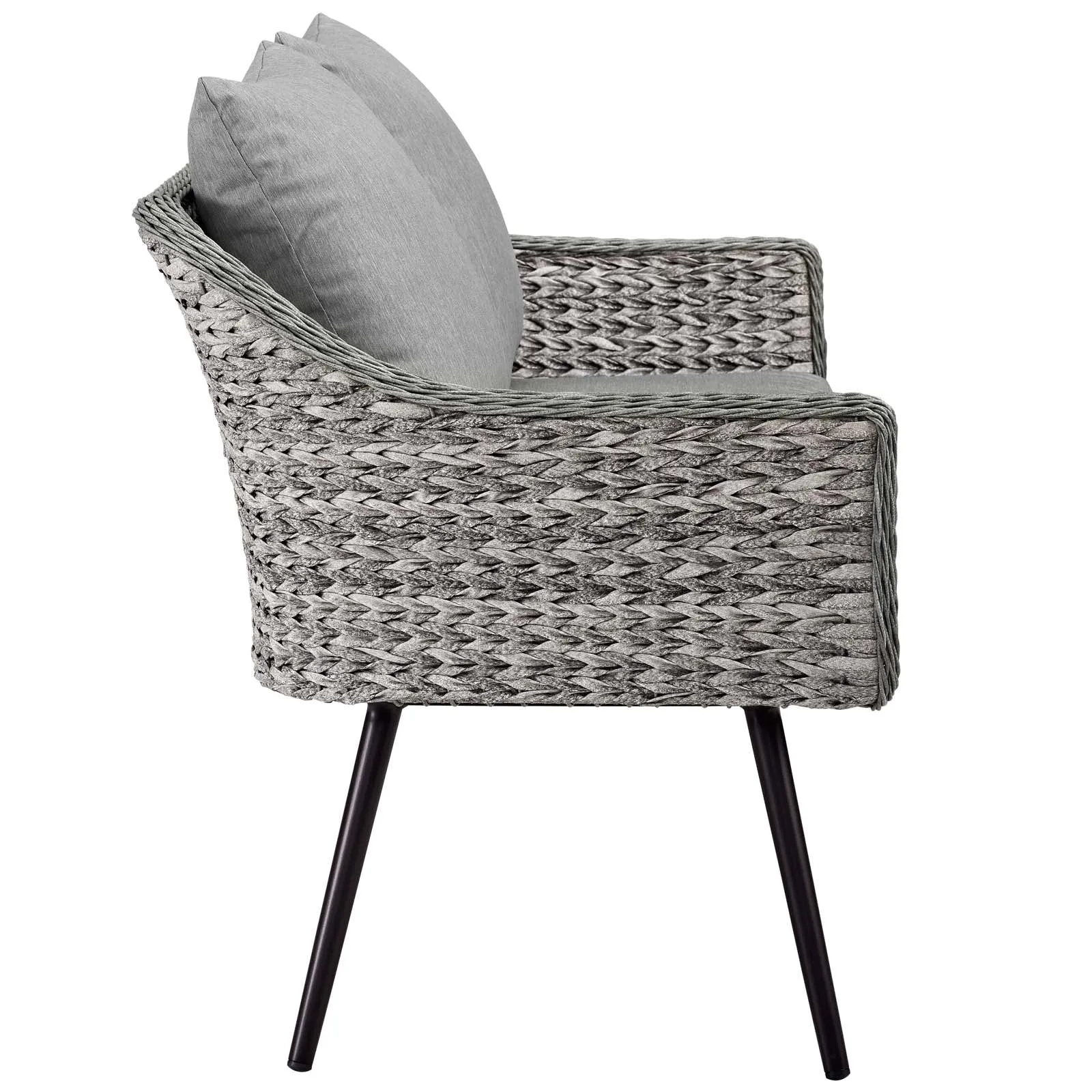 Endeavor 3 Piece Outdoor Patio Wicker Rattan Loveseat and Armchair Set by Modway