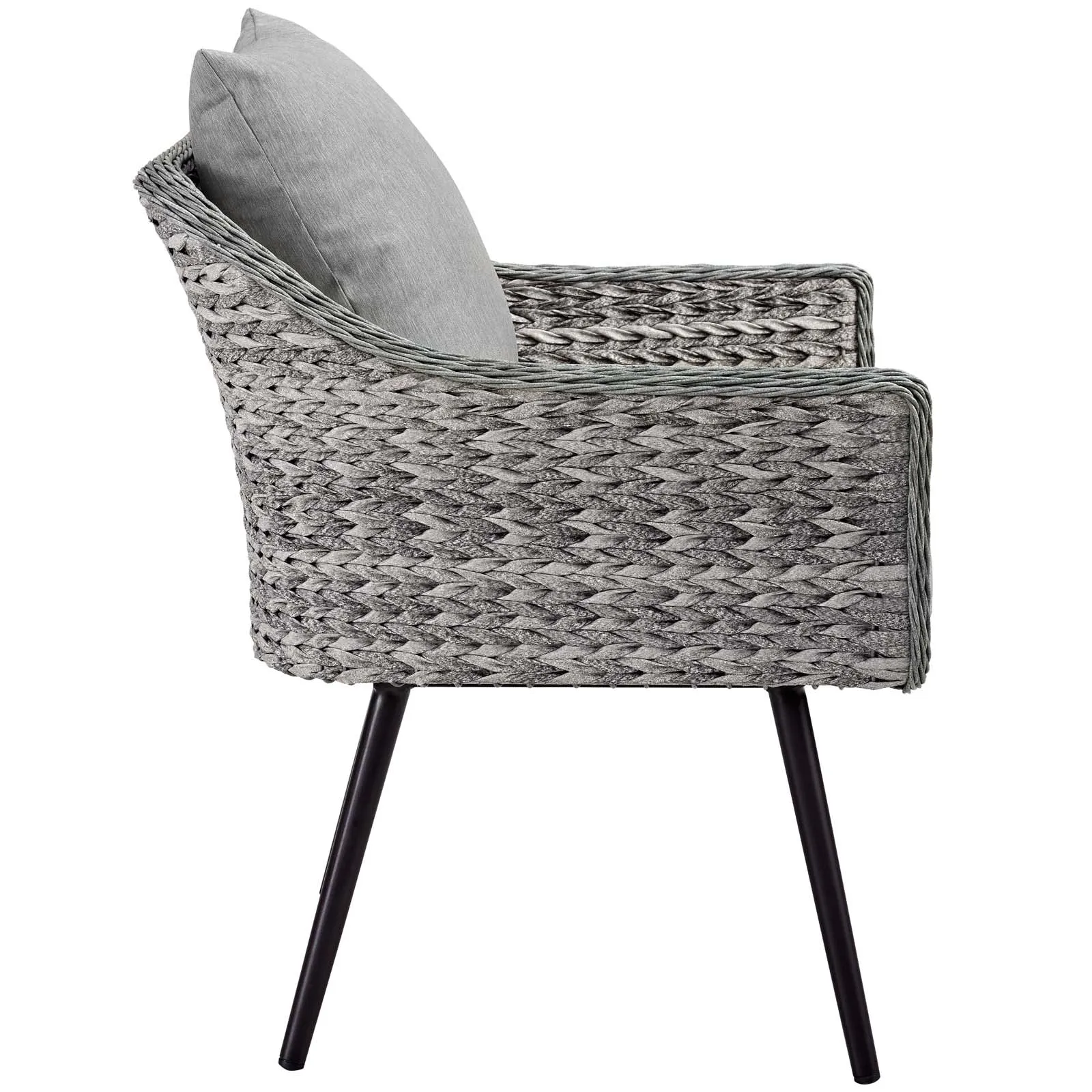 Endeavor 3 Piece Outdoor Patio Wicker Rattan Loveseat and Armchair Set by Modway