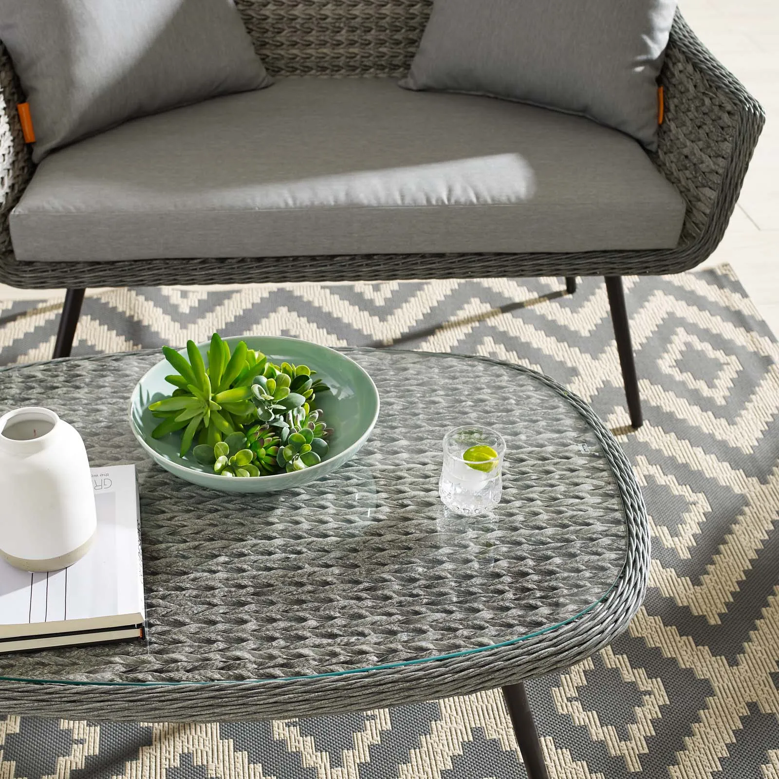 Endeavor Outdoor Patio Wicker Rattan Coffee Table by Modway