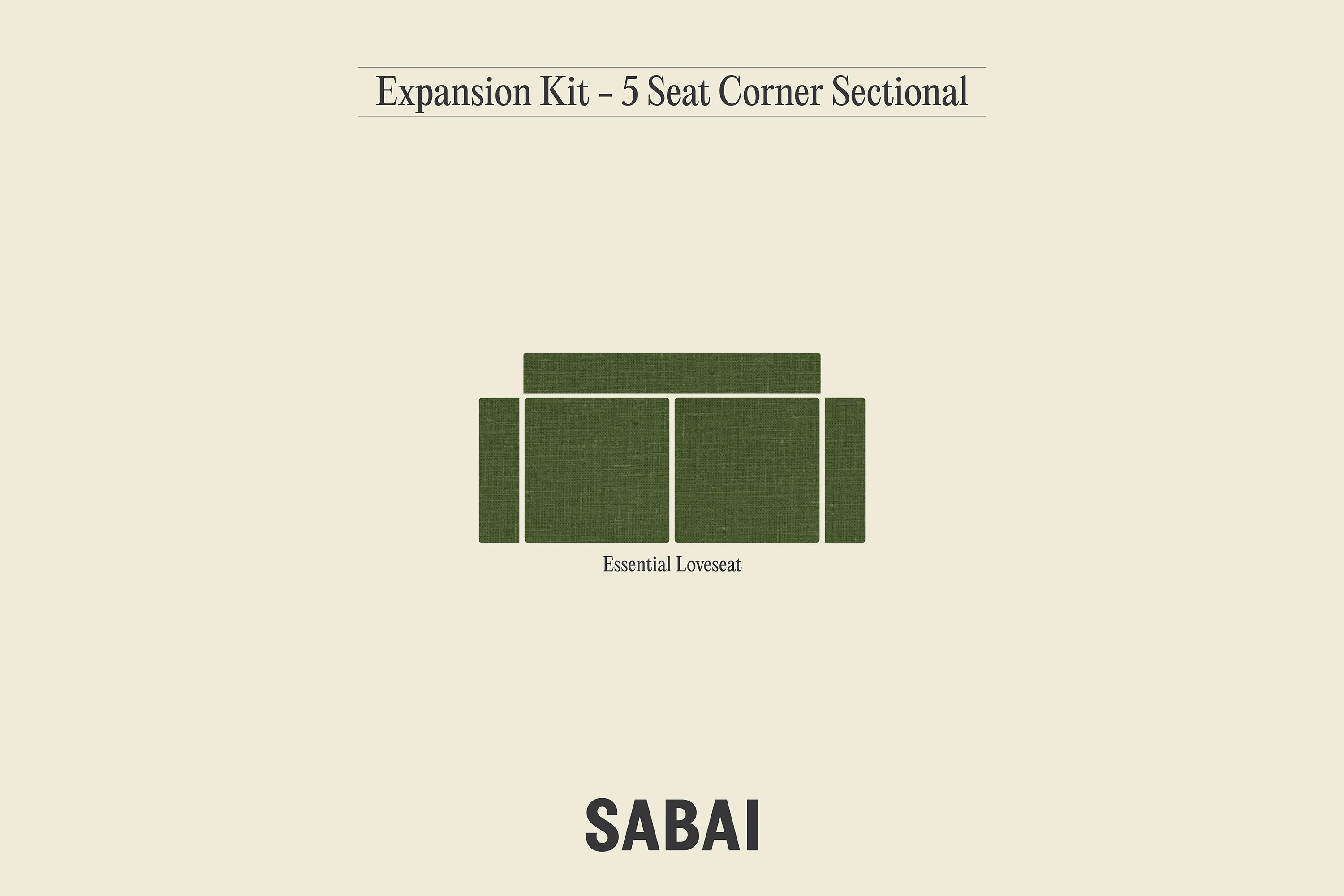 Expansion Kit: 5 Seat Corner Sectional in Recycled Velvet