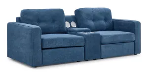 Feeling Connected - Connex 3-Piece Modular Chair with Storage Console - Blue