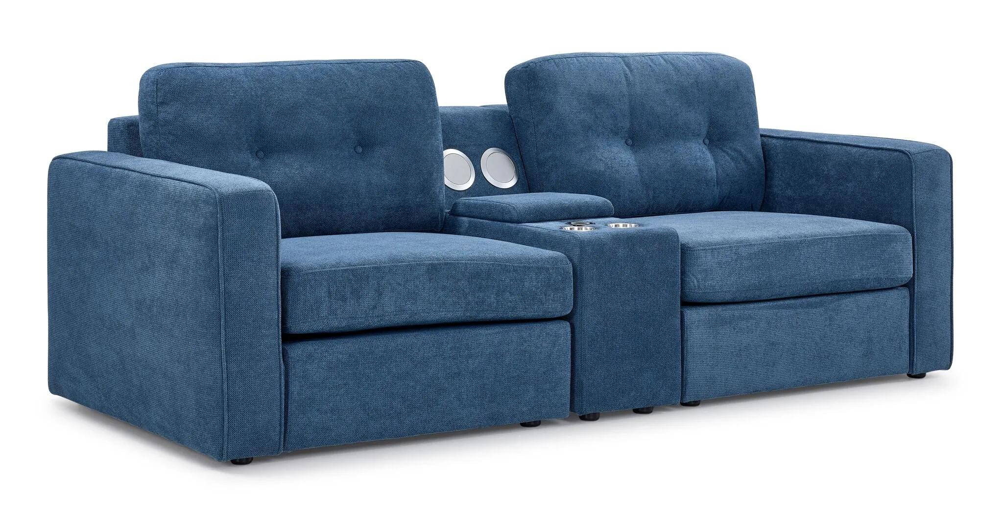 Feeling Connected - Connex 3-Piece Modular Chair with Storage Console - Blue