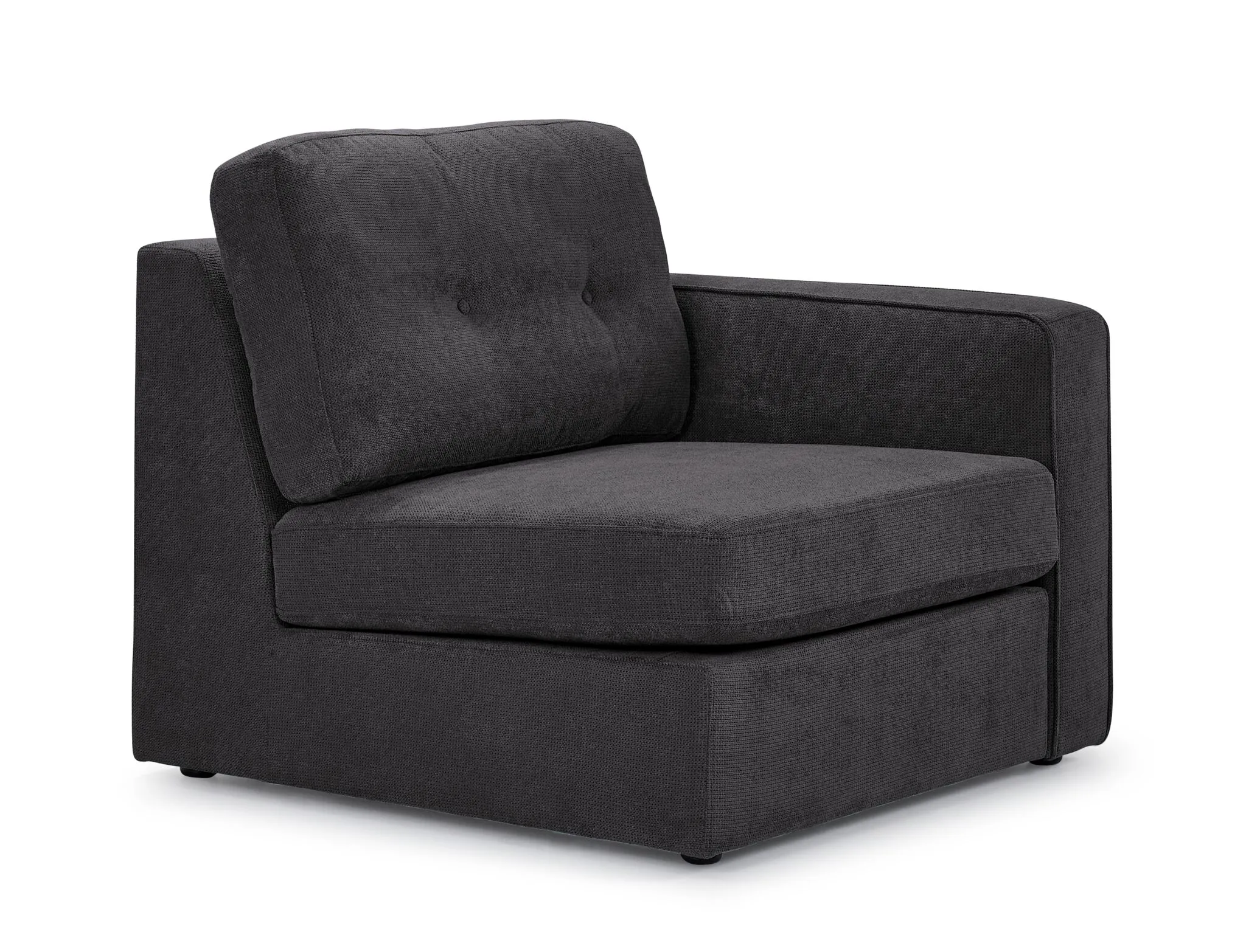 Feeling Connected - Connex 3-Piece Modular Chair with Storage Console - Dark Grey