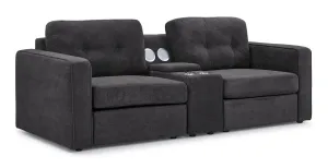 Feeling Connected - Connex 3-Piece Modular Chair with Storage Console - Dark Grey