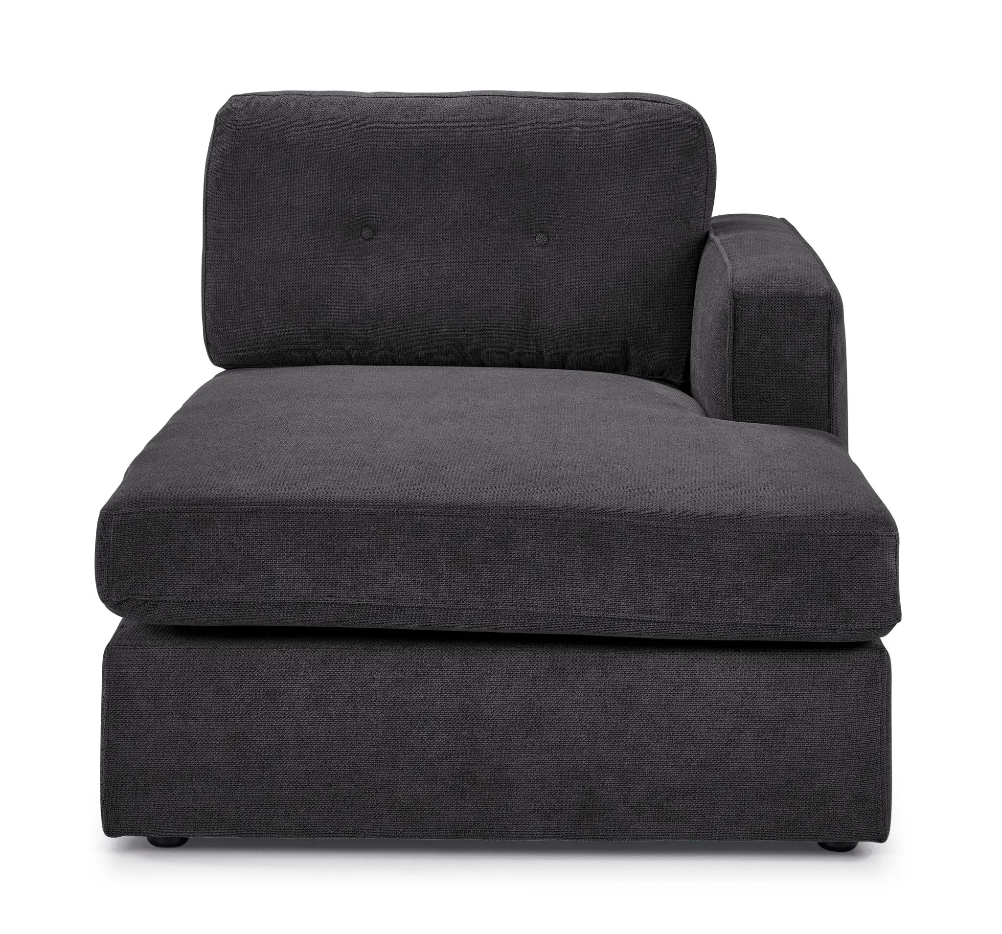 Feeling Connected - Connex 3-Piece Modular Sectional with Chaise and Drawer Console - Dark Grey