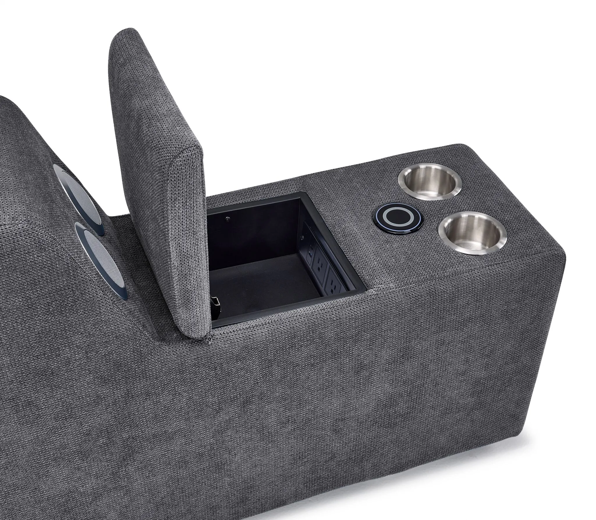 Feeling Connected - Connex 6-Piece Modular Sectional with Storage Console - Light Grey