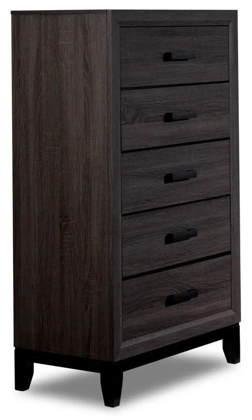 Fog 5-Piece Queen Bedroom Package - Grey, Black