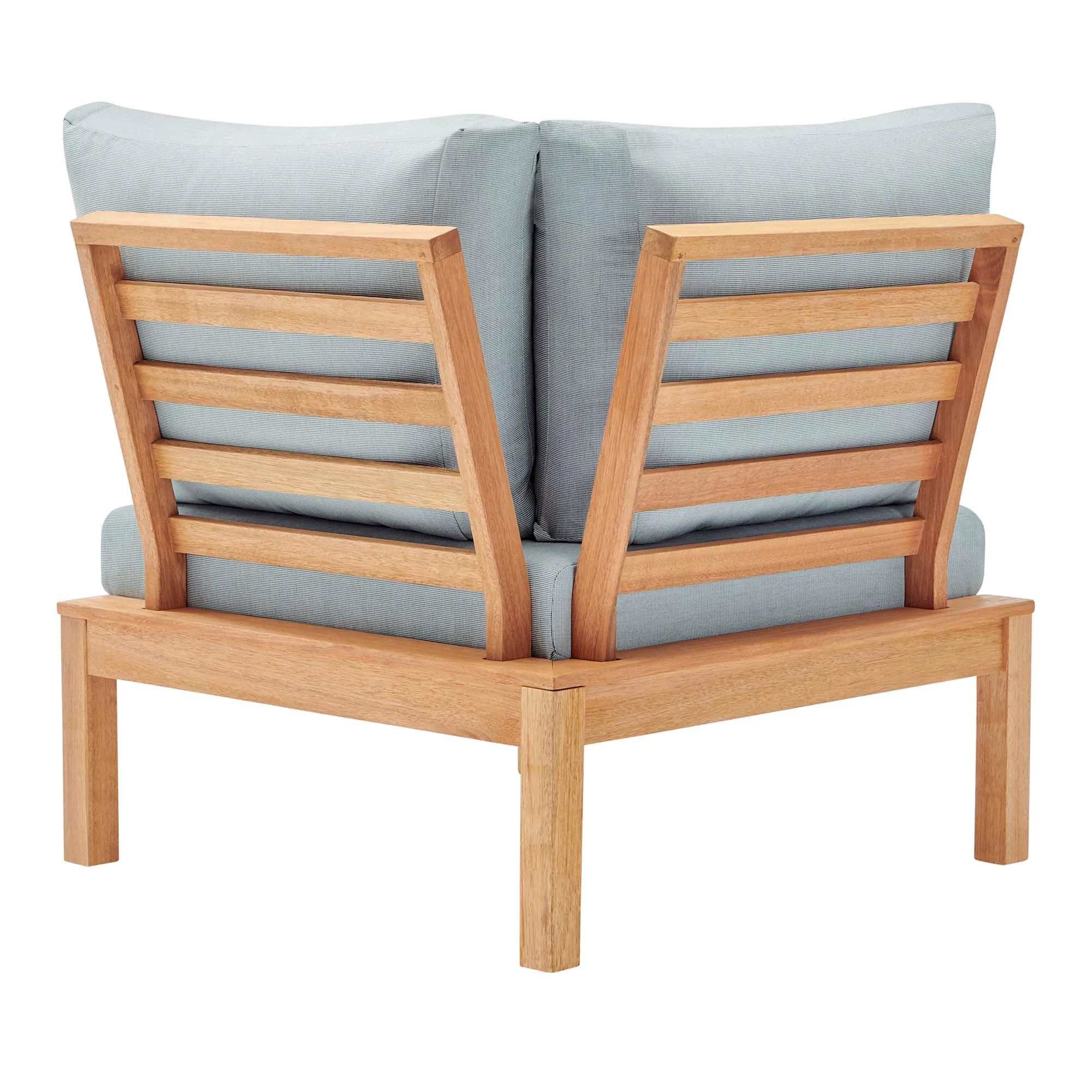 Freeport Karri Wood Sectional Sofa Outdoor Patio Corner Chair by Modway