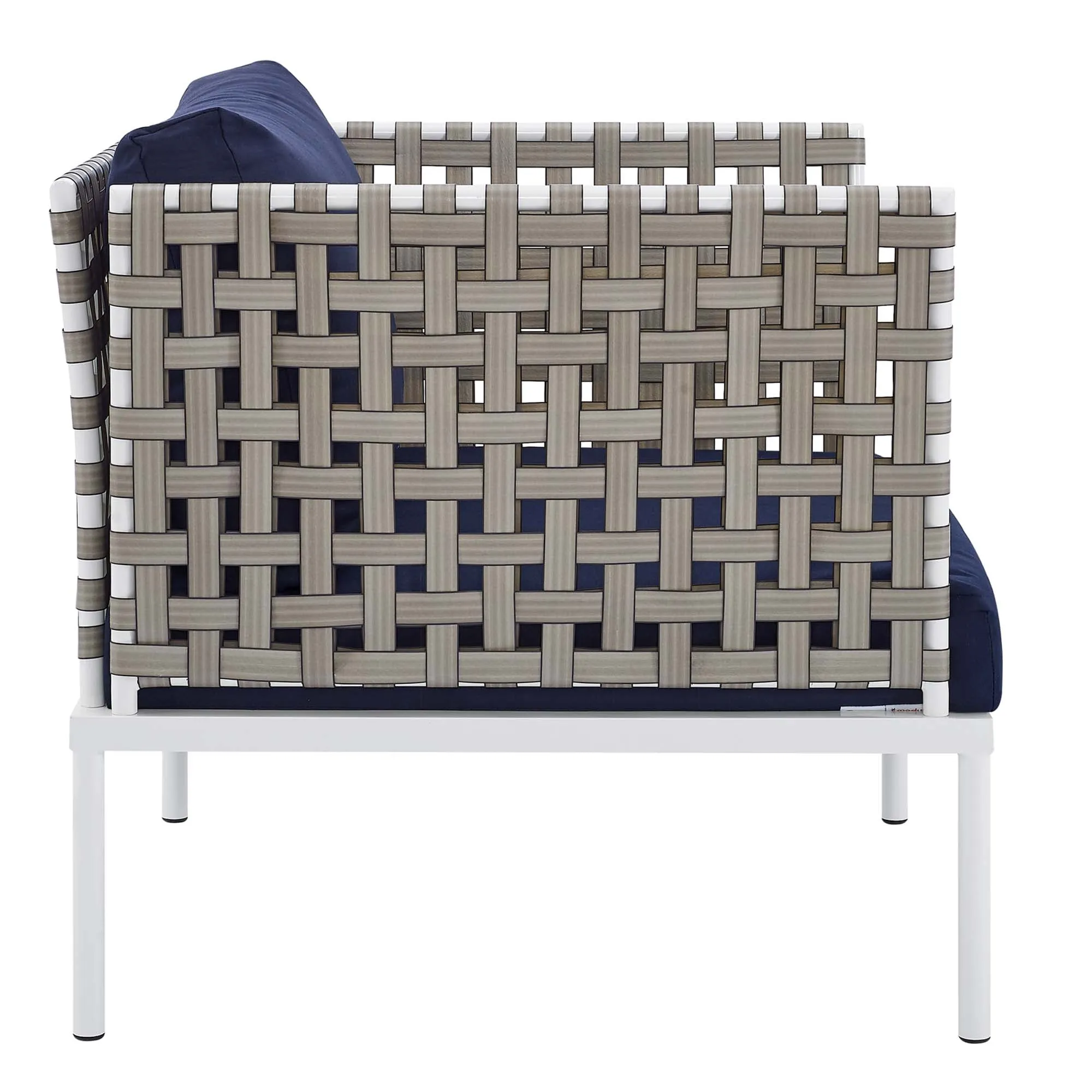 Harmony 3-Piece  Sunbrella® Basket Weave Outdoor Patio Aluminum Seating Set by Modway