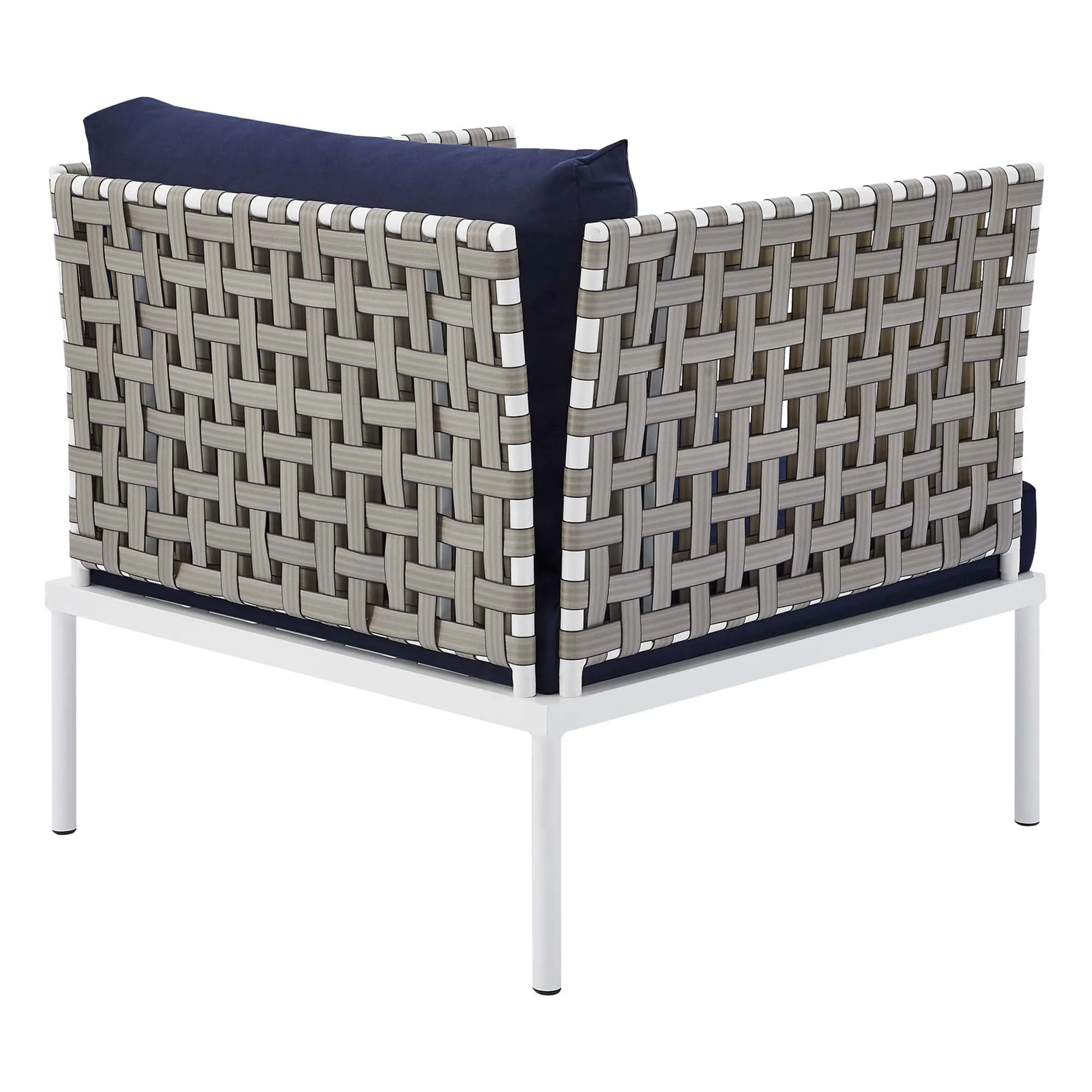 Harmony 3-Piece  Sunbrella® Basket Weave Outdoor Patio Aluminum Seating Set by Modway