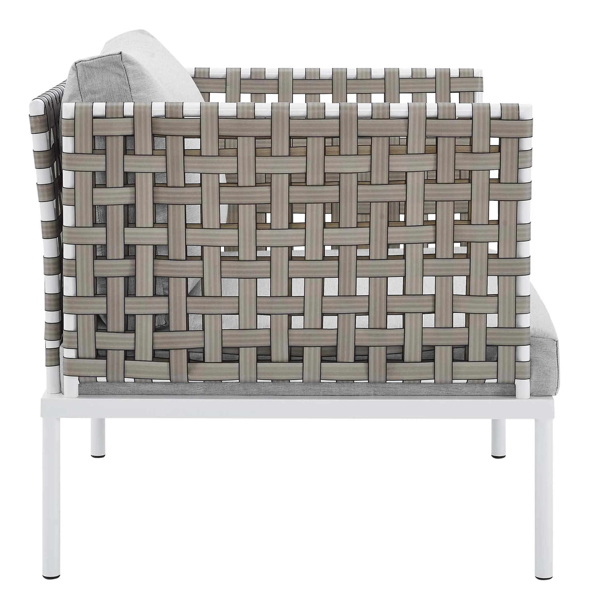 Harmony 3-Piece  Sunbrella® Basket Weave Outdoor Patio Aluminum Seating Set by Modway