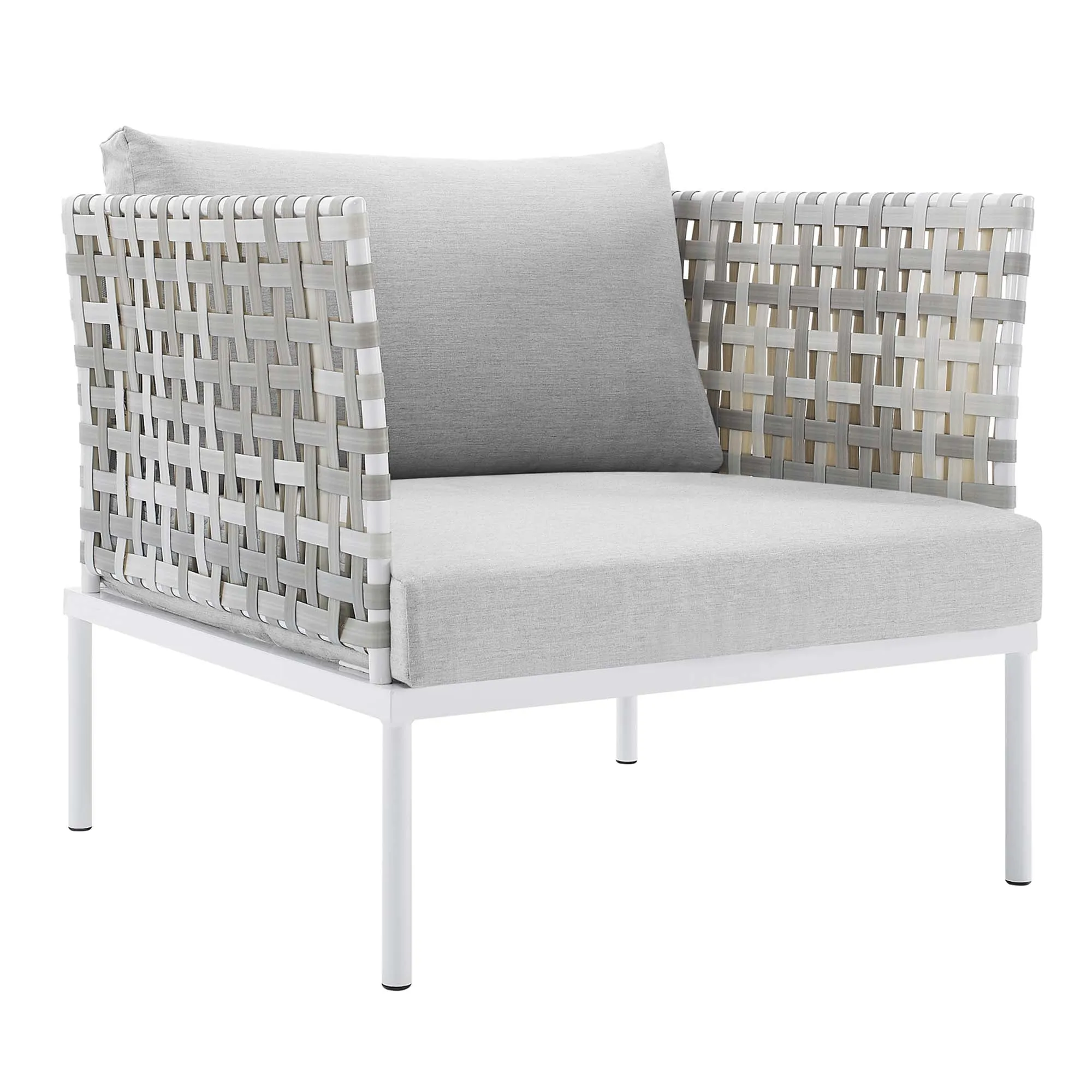 Harmony 3-Piece  Sunbrella® Basket Weave Outdoor Patio Aluminum Seating Set by Modway