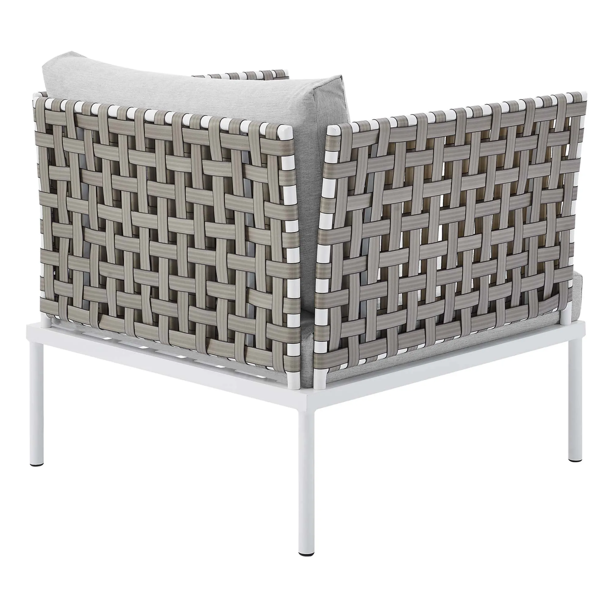 Harmony 3-Piece  Sunbrella® Basket Weave Outdoor Patio Aluminum Seating Set by Modway