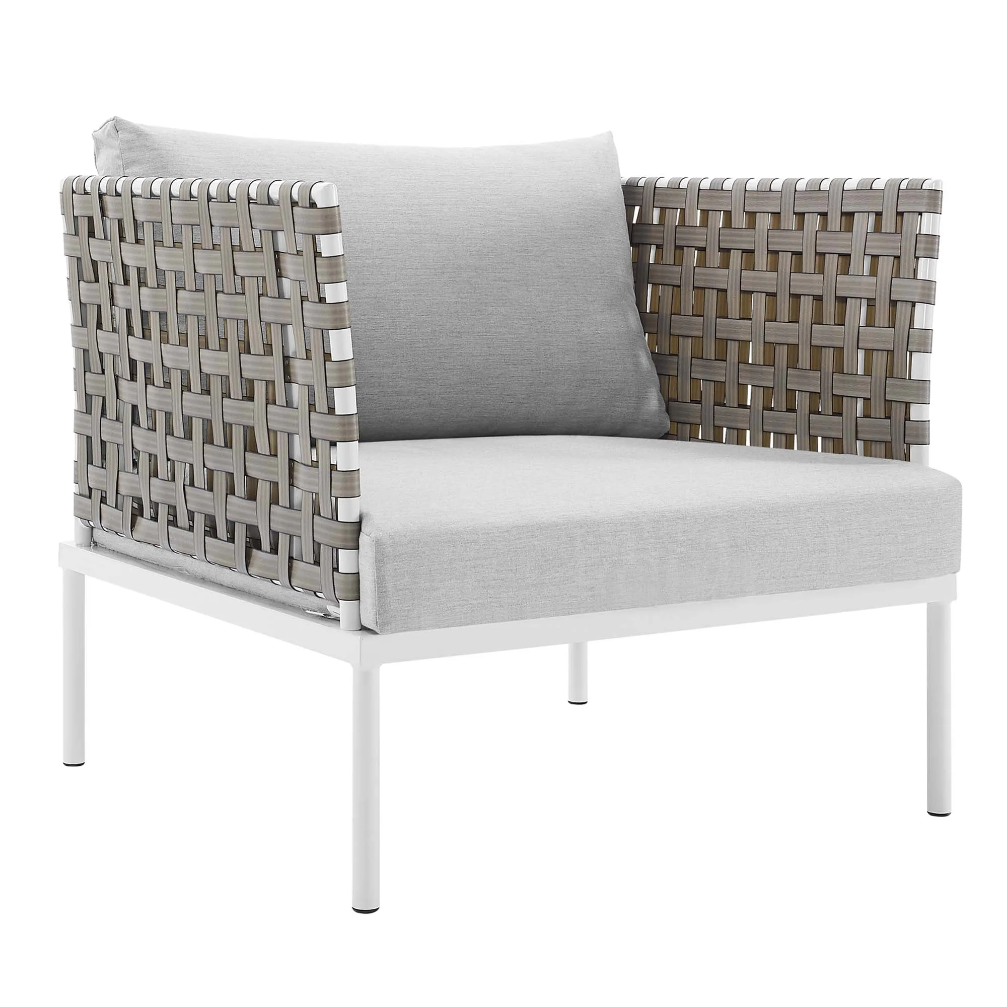 Harmony 3-Piece  Sunbrella® Basket Weave Outdoor Patio Aluminum Seating Set by Modway