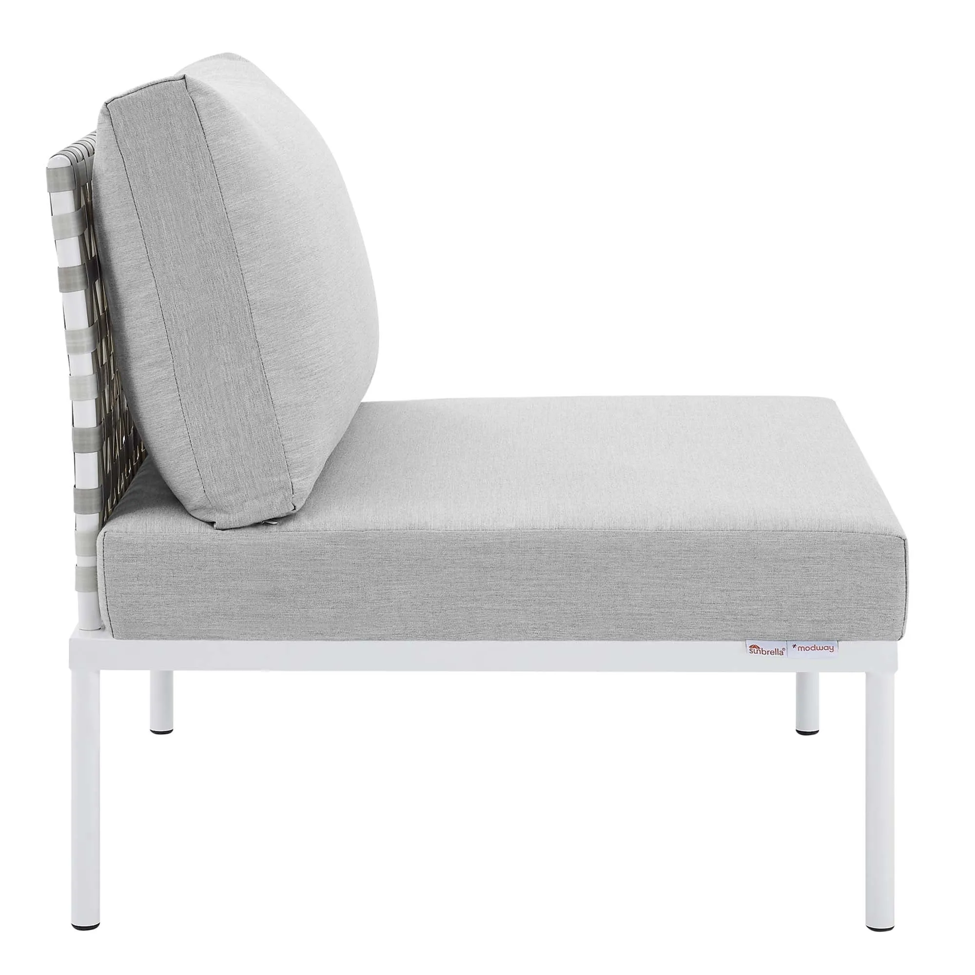 Harmony 4-Piece  Sunbrella® Basket Weave Outdoor Patio Aluminum Seating Set by Modway