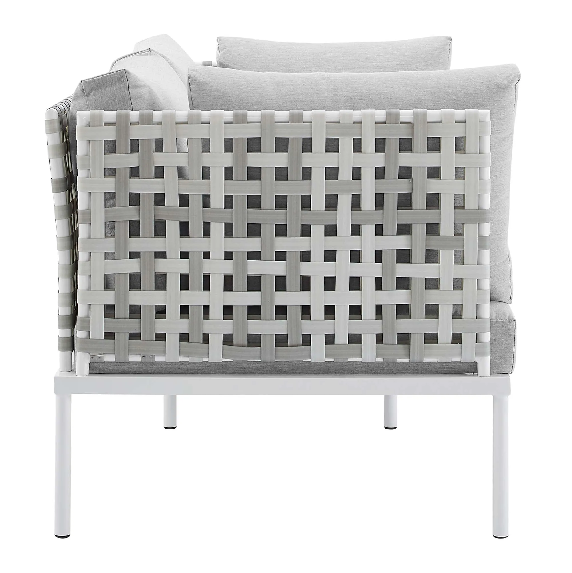 Harmony 4-Piece  Sunbrella® Basket Weave Outdoor Patio Aluminum Seating Set by Modway