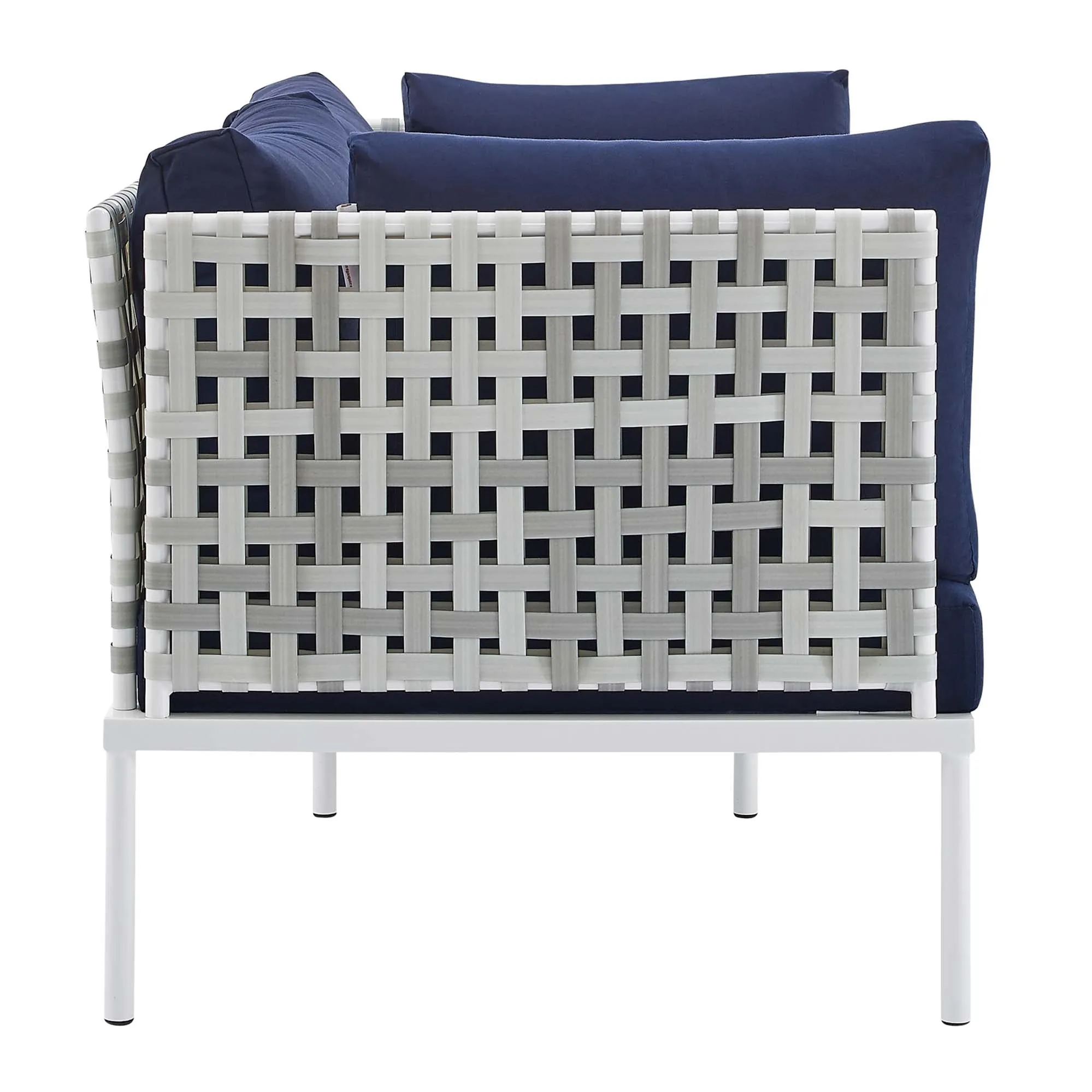 Harmony 4-Piece  Sunbrella® Basket Weave Outdoor Patio Aluminum Seating Set by Modway