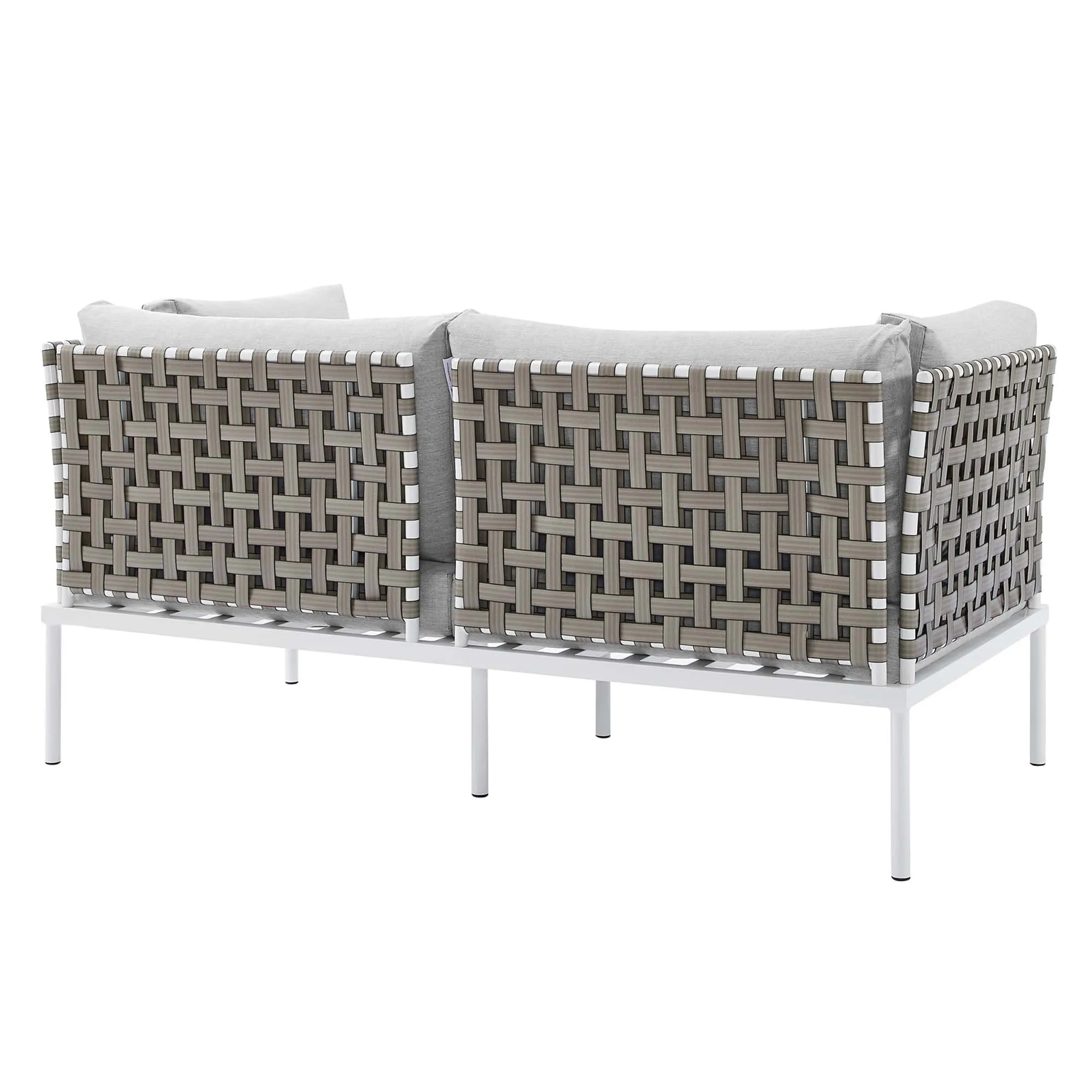 Harmony 4-Piece  Sunbrella® Basket Weave Outdoor Patio Aluminum Seating Set by Modway