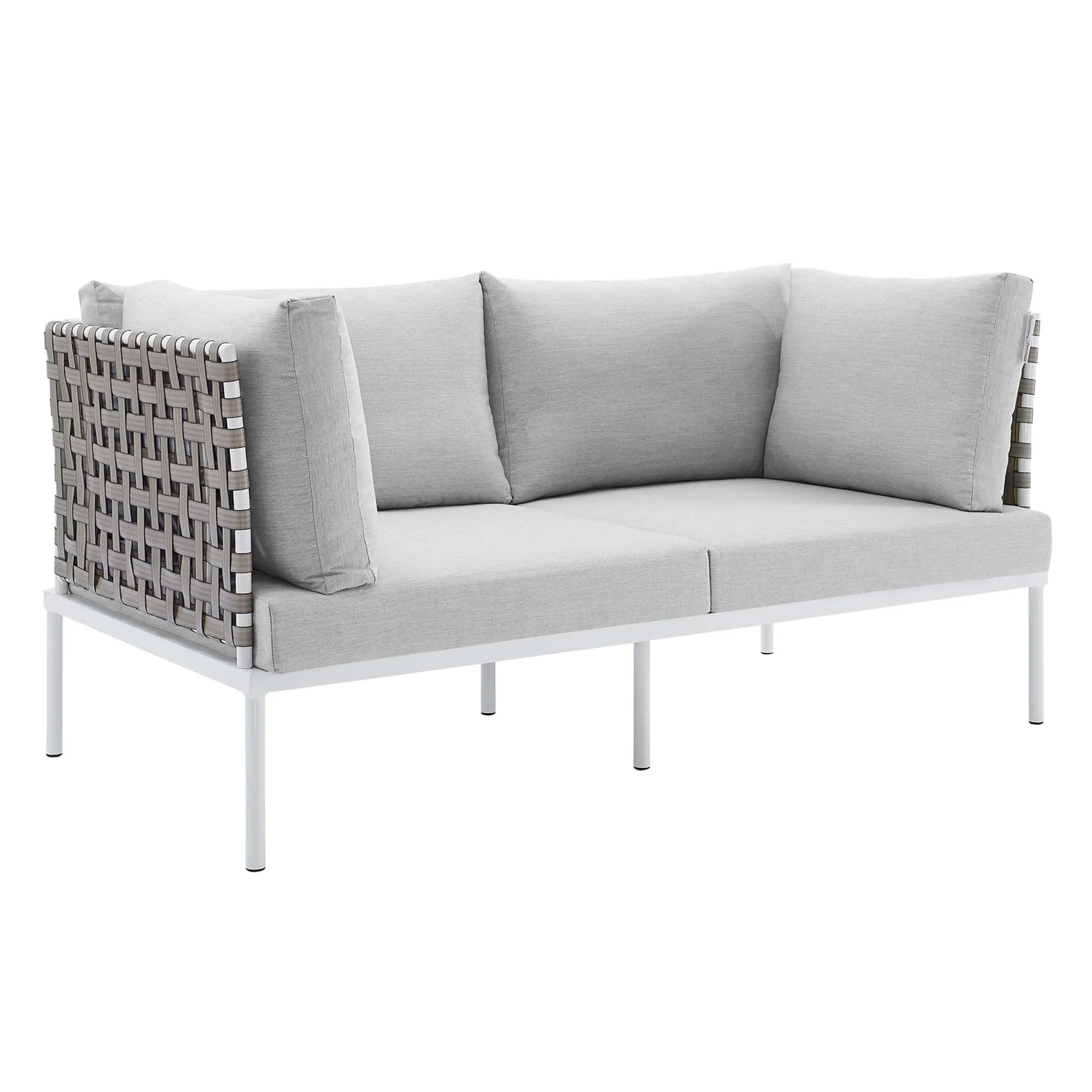 Harmony 4-Piece  Sunbrella® Basket Weave Outdoor Patio Aluminum Seating Set by Modway