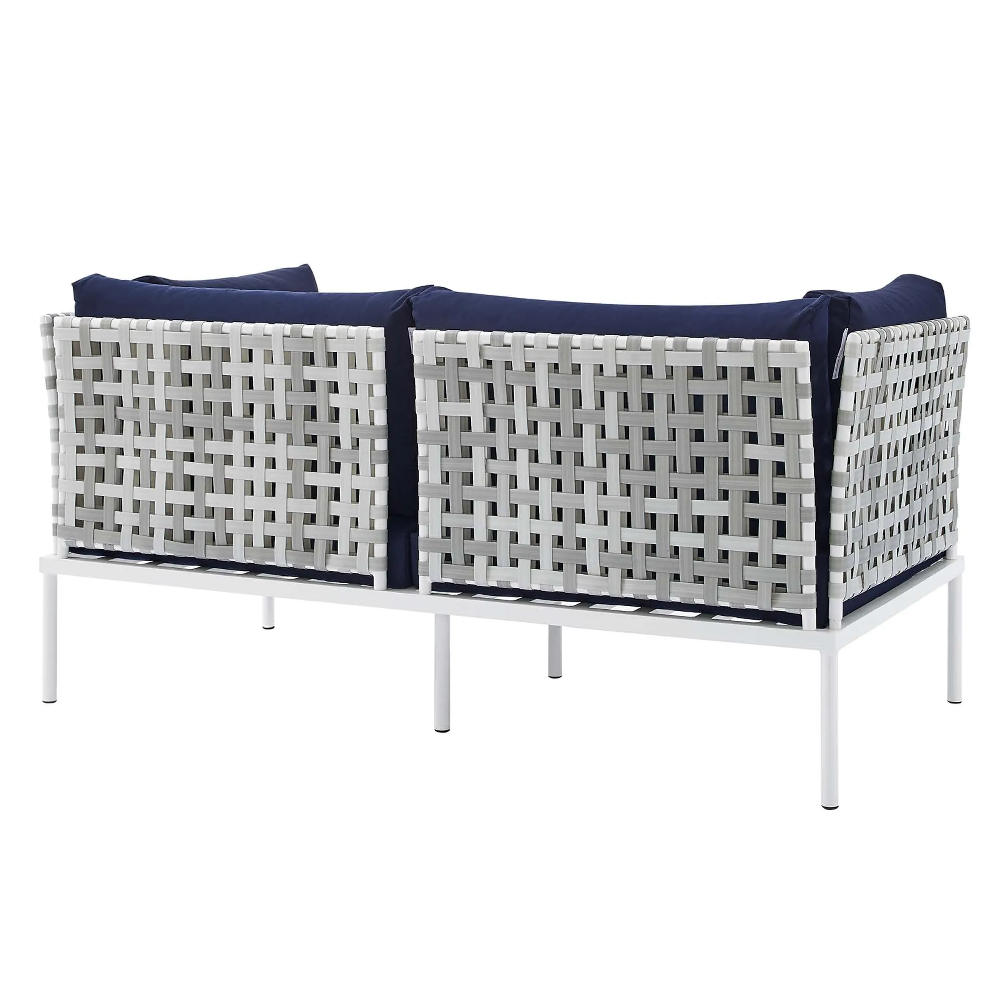 Harmony 4-Piece  Sunbrella® Basket Weave Outdoor Patio Aluminum Seating Set by Modway