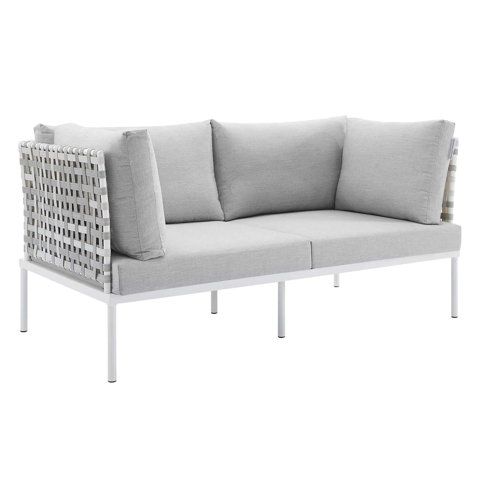 Harmony 4-Piece  Sunbrella® Basket Weave Outdoor Patio Aluminum Seating Set by Modway