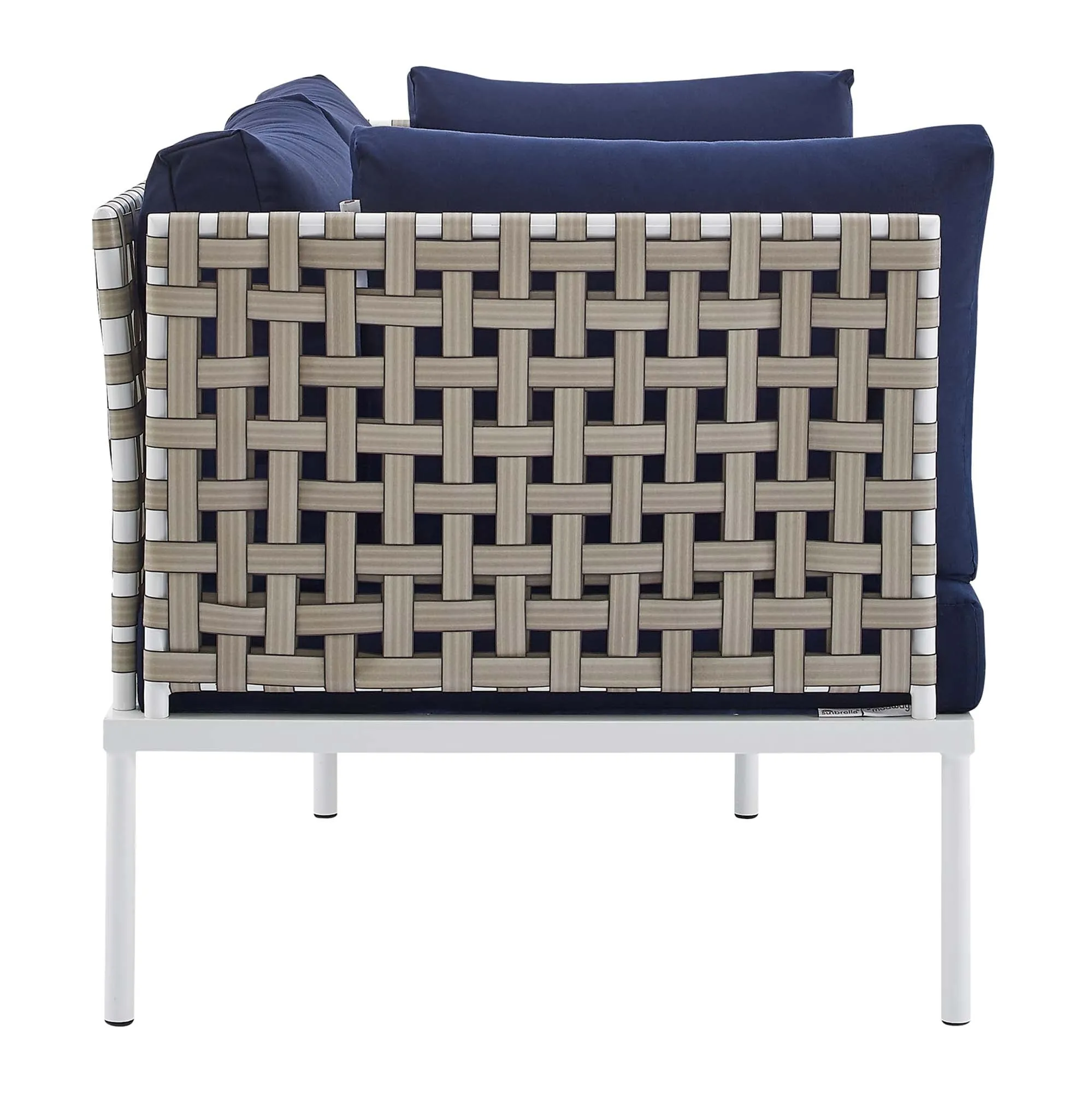 Harmony 5-Piece  Sunbrella® Basket Weave Outdoor Patio Aluminum Seating Set by Modway