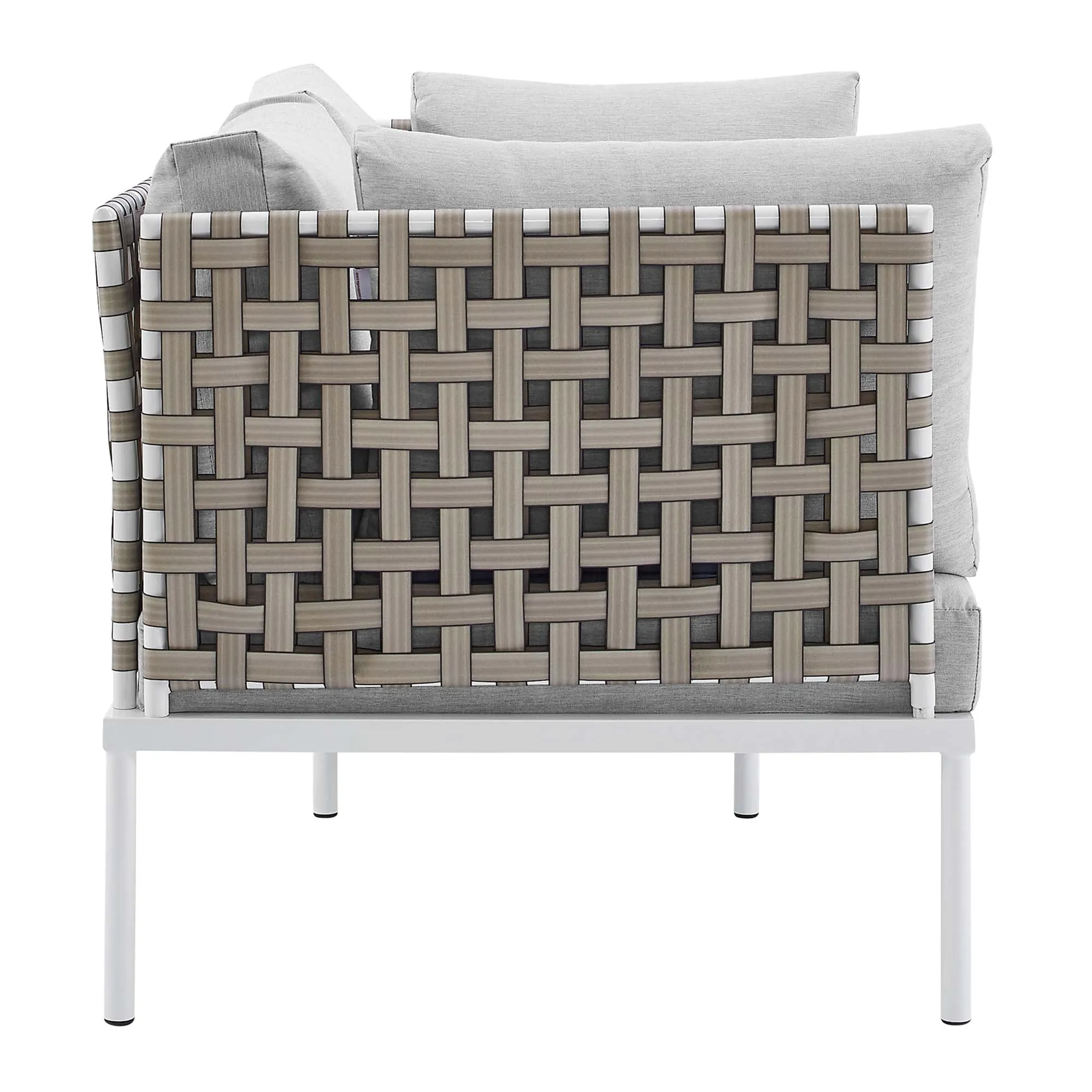 Harmony 5-Piece  Sunbrella® Basket Weave Outdoor Patio Aluminum Seating Set by Modway