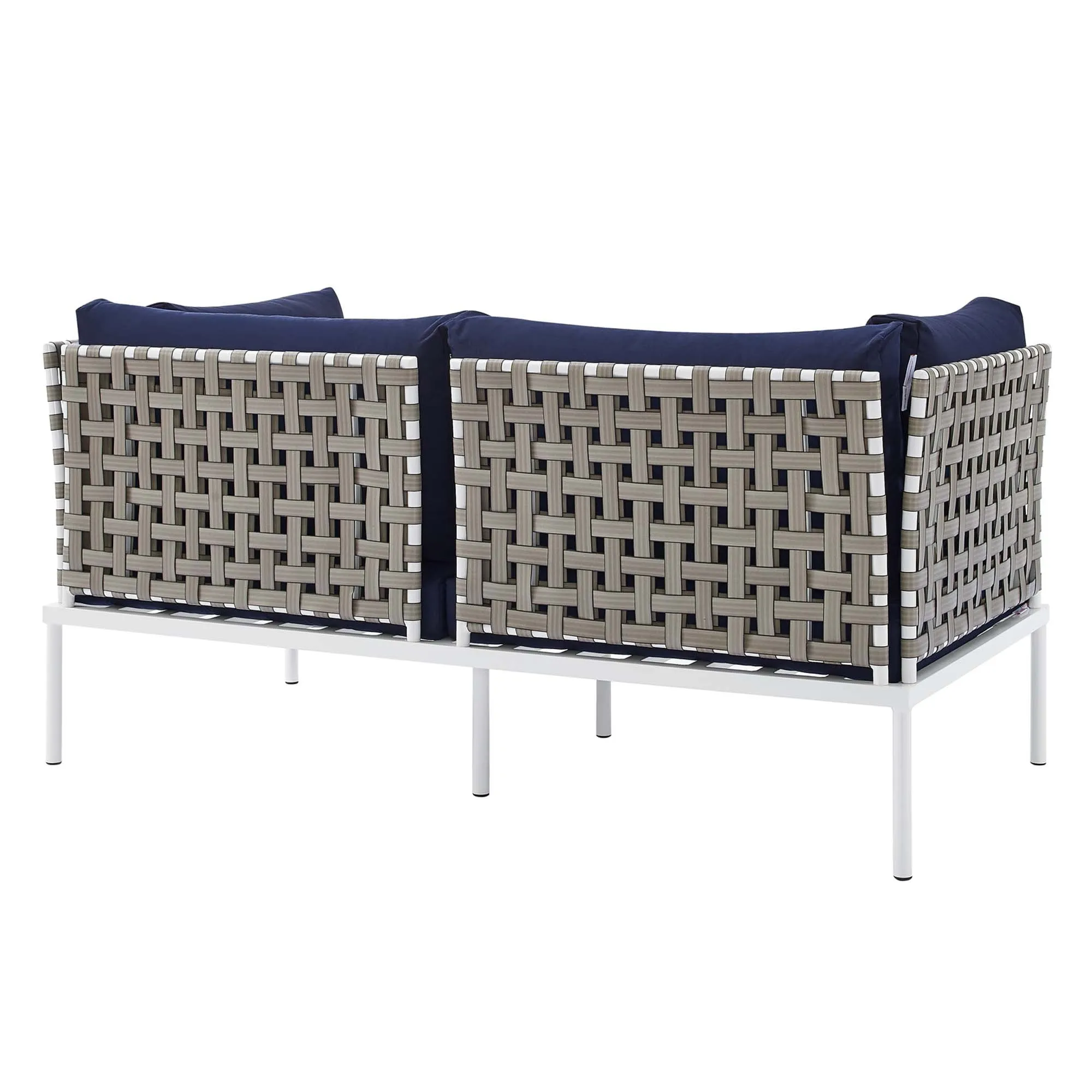 Harmony 5-Piece  Sunbrella® Basket Weave Outdoor Patio Aluminum Seating Set by Modway