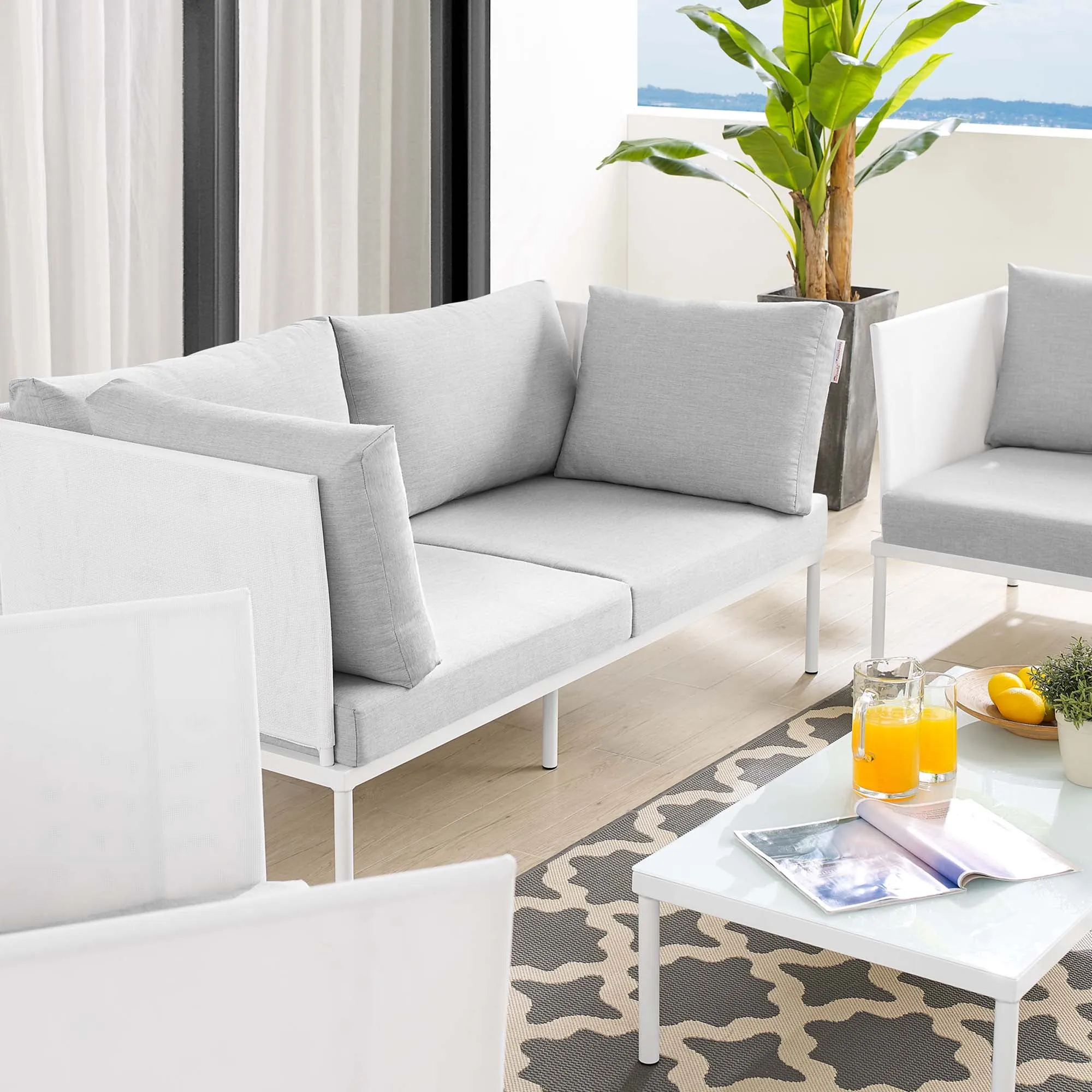 Harmony 5-Piece  Sunbrella® Outdoor Patio Aluminum Furniture Set by Modway