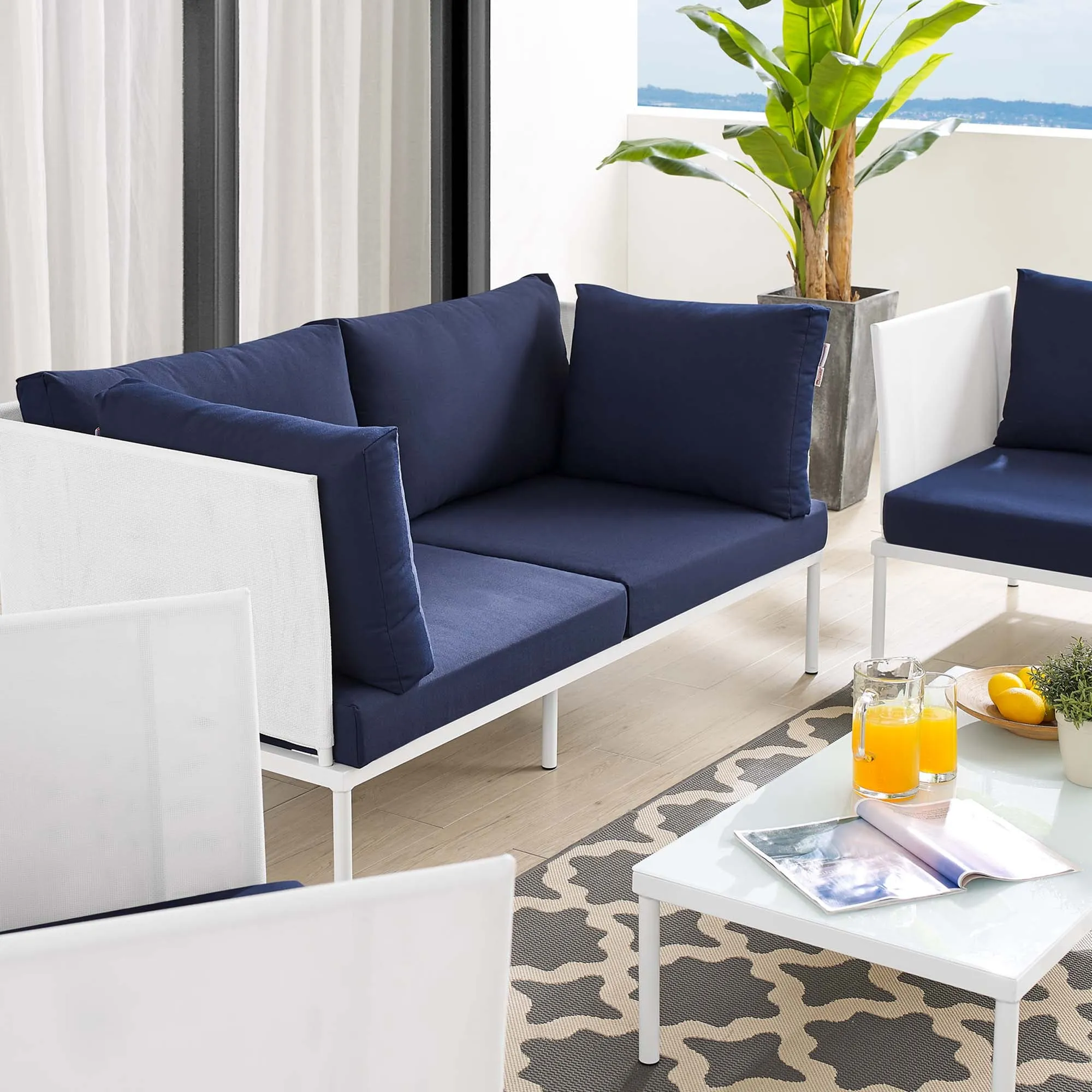 Harmony 5-Piece  Sunbrella® Outdoor Patio Aluminum Furniture Set by Modway