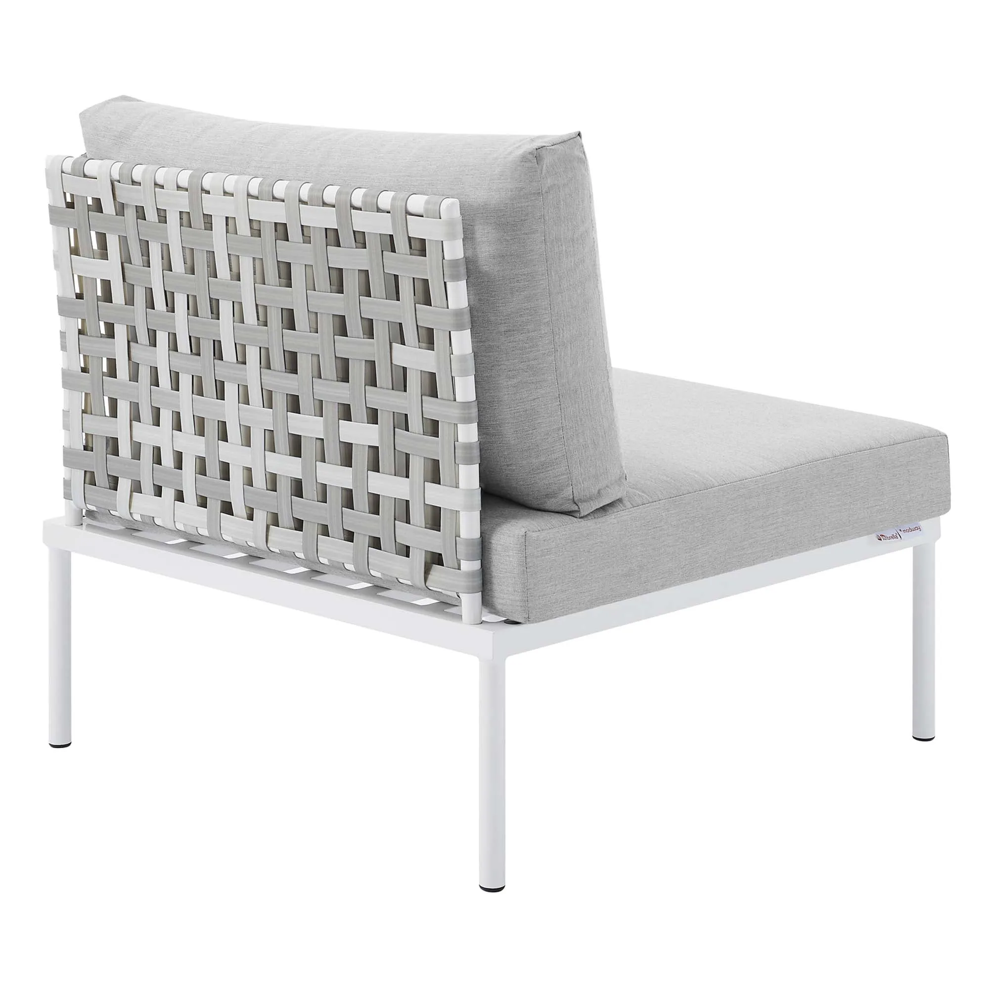Harmony 6-Piece  Sunbrella® Basket Weave Outdoor Patio Aluminum Seating Set by Modway