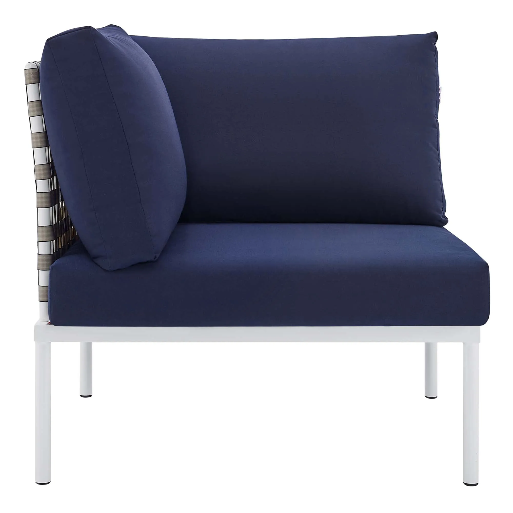 Harmony 6-Piece  Sunbrella® Basket Weave Outdoor Patio Aluminum Sectional Sofa Set by Modway