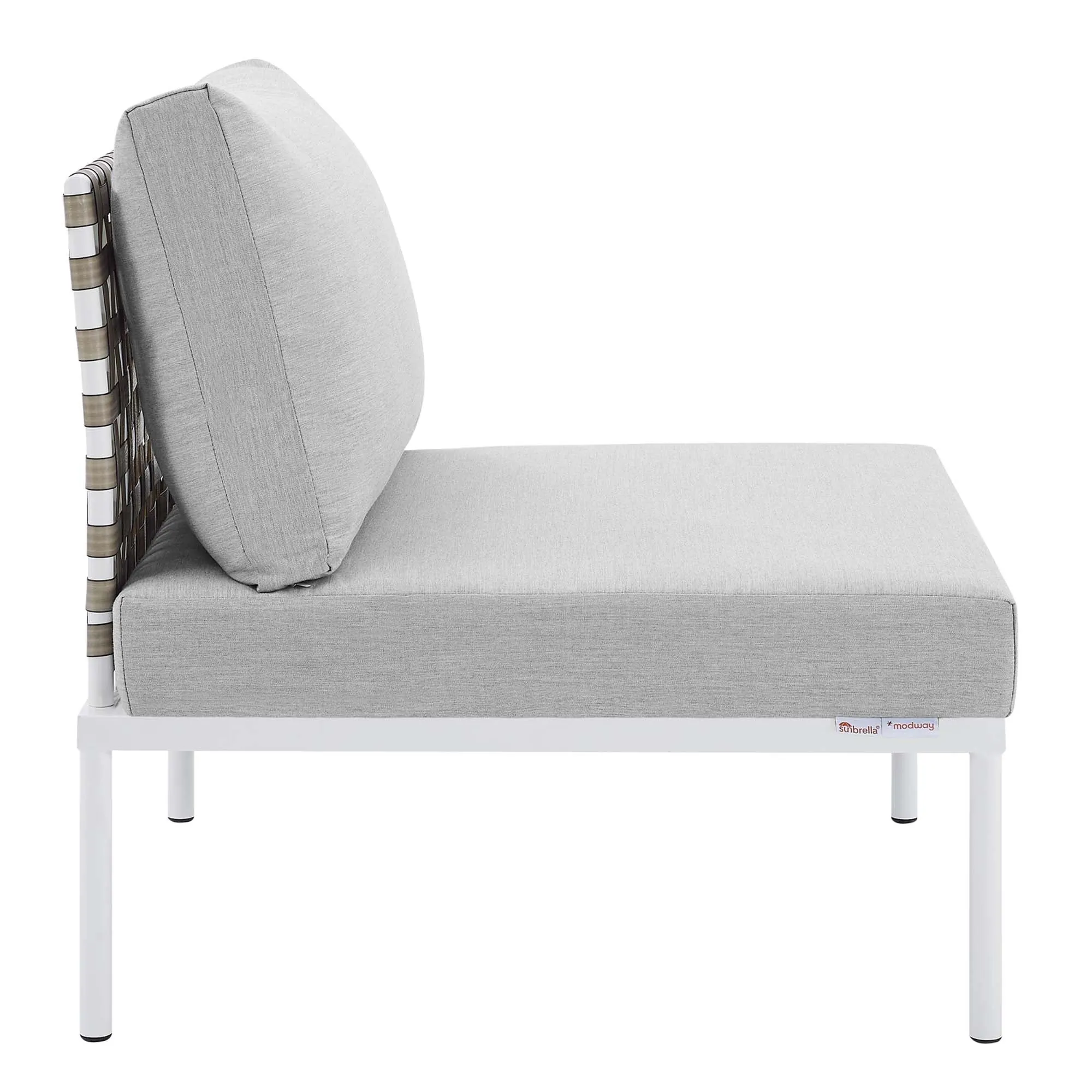 Harmony 6-Piece  Sunbrella® Basket Weave Outdoor Patio Aluminum Sectional Sofa Set by Modway