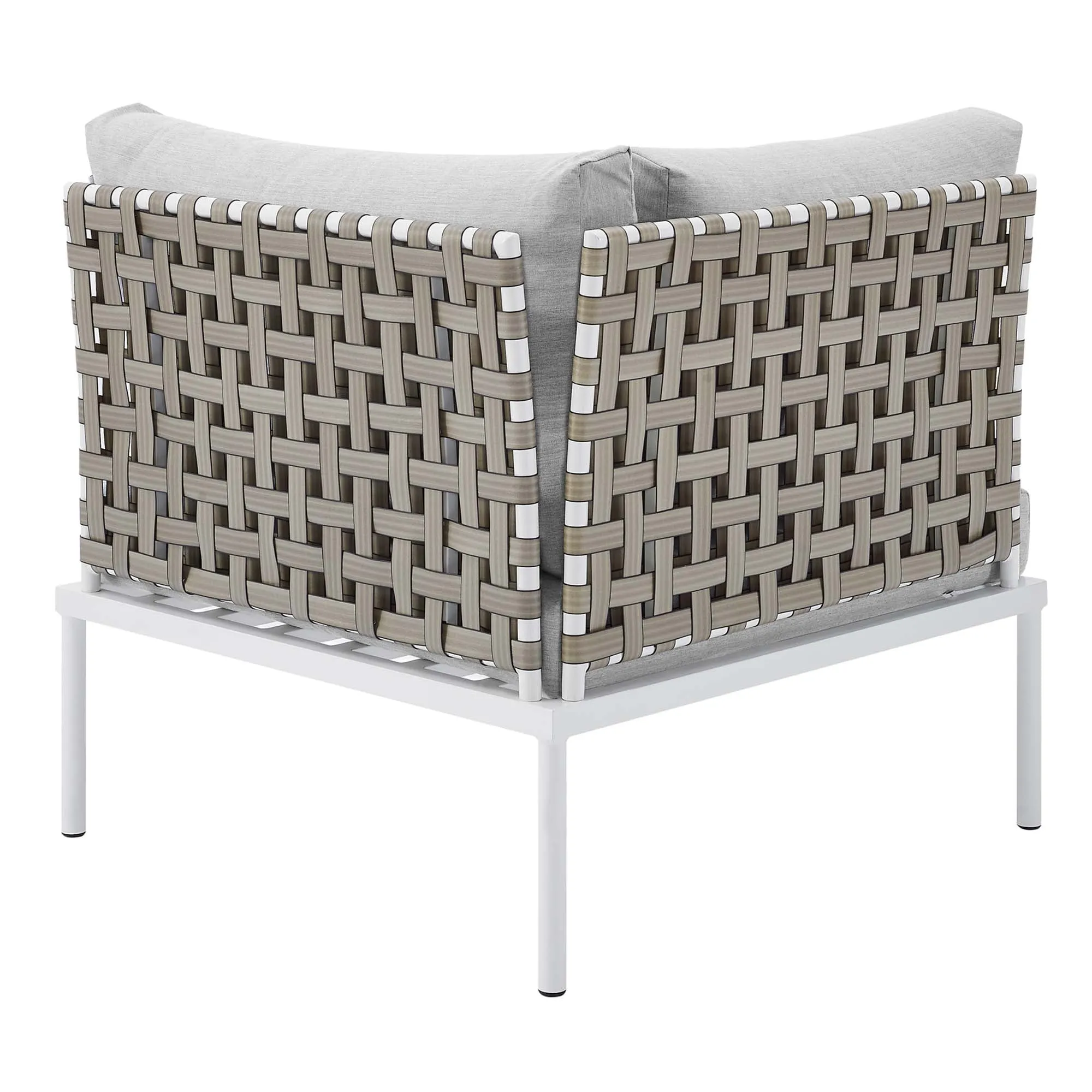 Harmony 6-Piece  Sunbrella® Basket Weave Outdoor Patio Aluminum Sectional Sofa Set by Modway