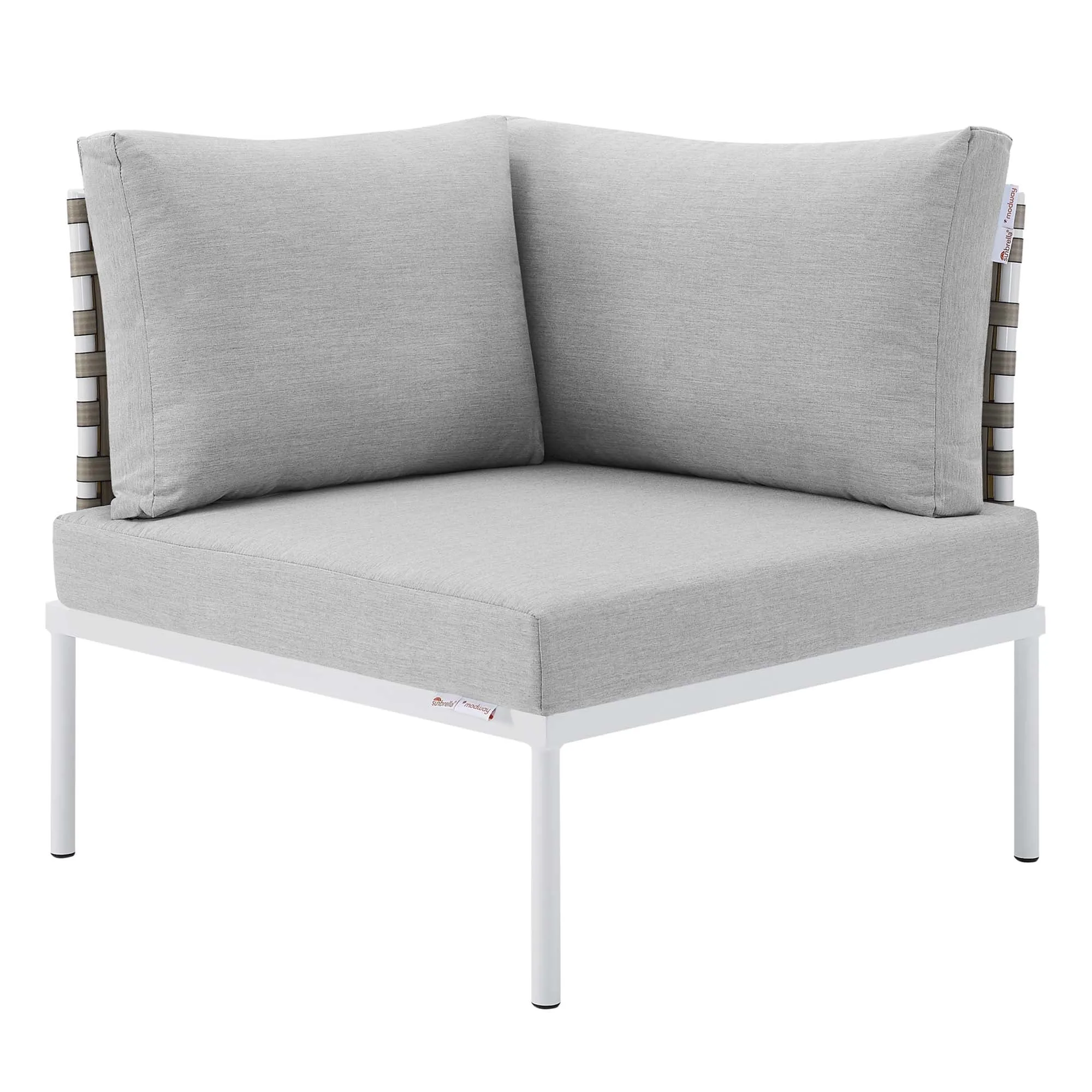 Harmony 6-Piece  Sunbrella® Basket Weave Outdoor Patio Aluminum Sectional Sofa Set by Modway