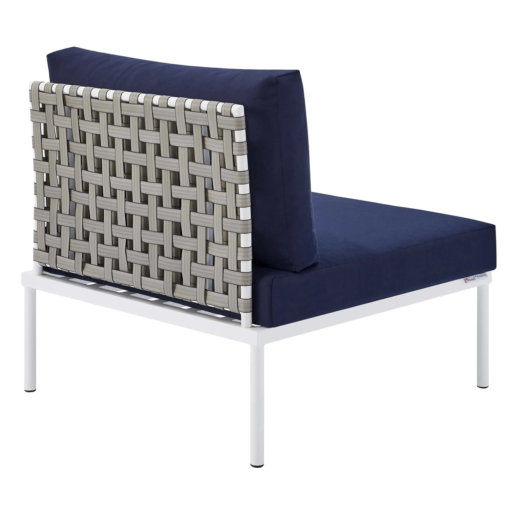 Harmony 6-Piece  Sunbrella® Basket Weave Outdoor Patio Aluminum Sectional Sofa Set by Modway