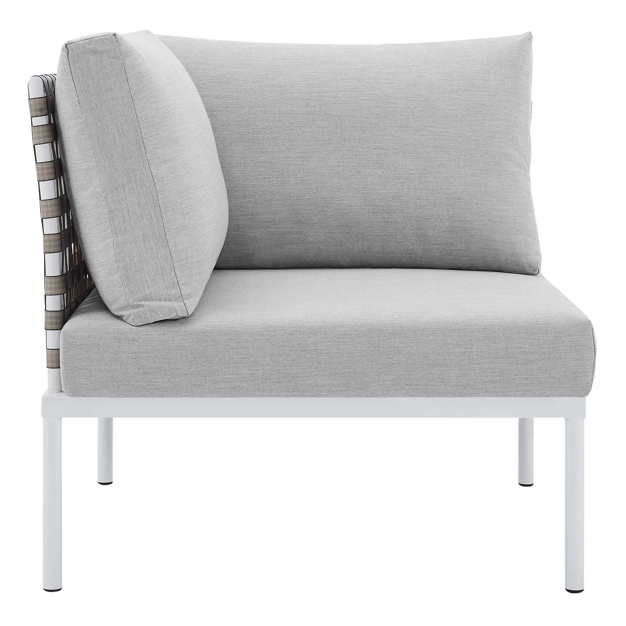 Harmony 6-Piece  Sunbrella® Basket Weave Outdoor Patio Aluminum Sectional Sofa Set by Modway