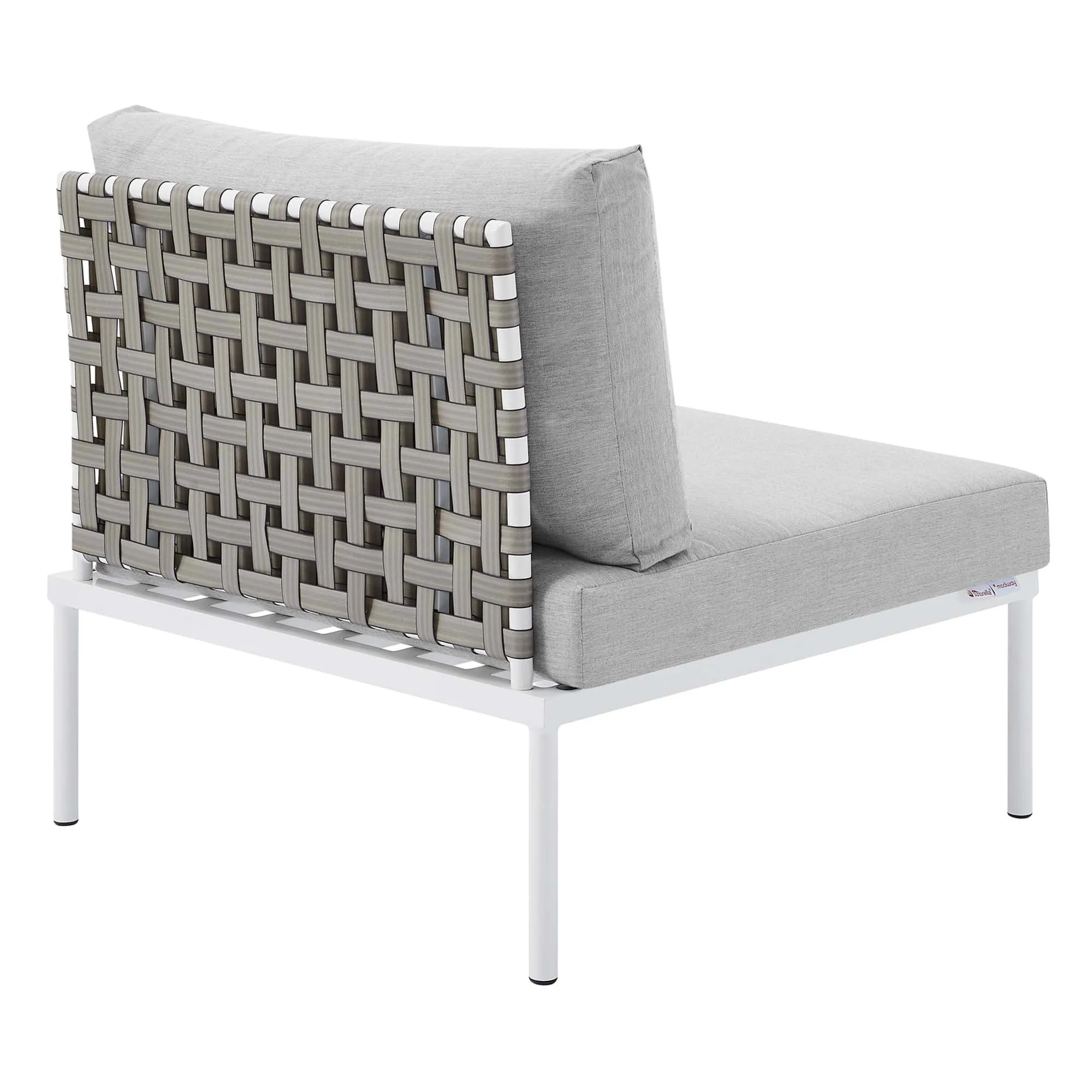 Harmony 6-Piece  Sunbrella® Basket Weave Outdoor Patio Aluminum Sectional Sofa Set by Modway