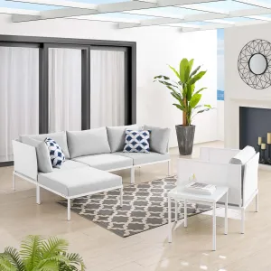 Harmony 6-Piece  Sunbrella® Outdoor Patio Aluminum Seating Set by Modway