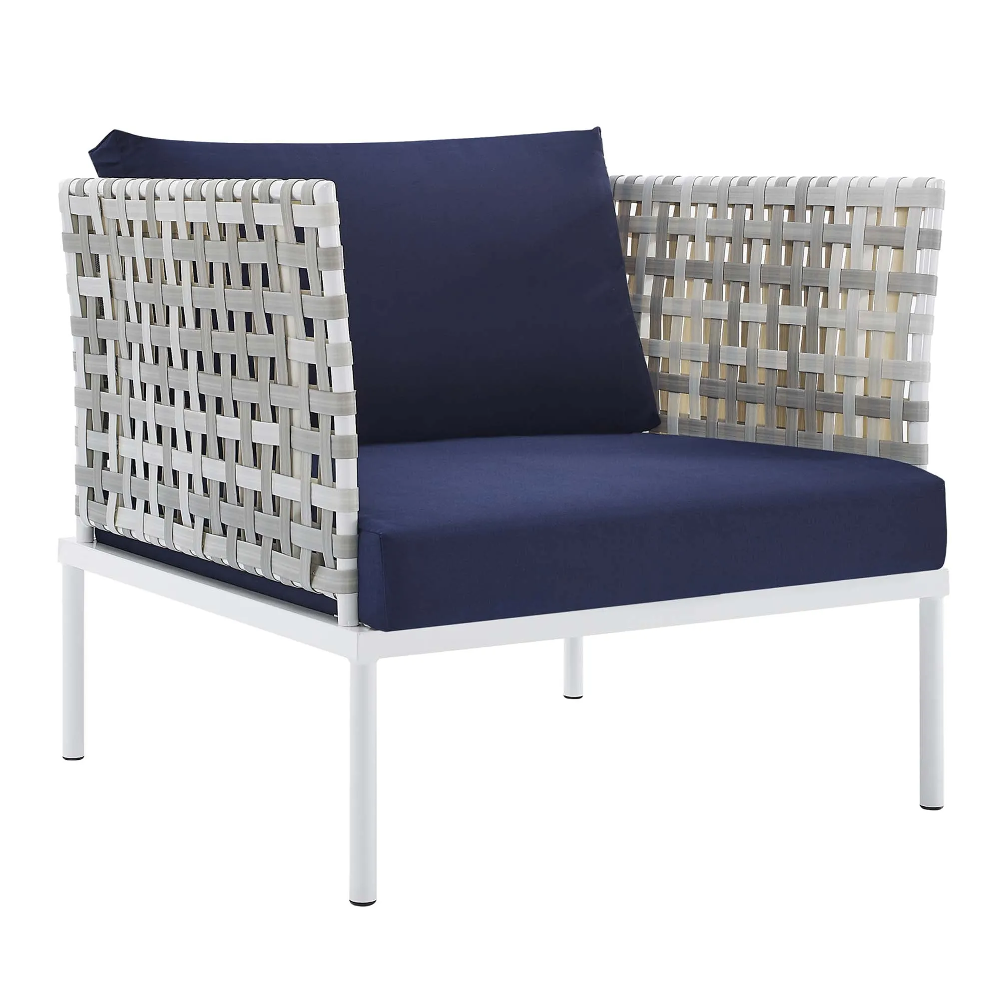 Harmony 7-Piece  Sunbrella® Basket Weave Outdoor Patio Aluminum Sectional Sofa Set by Modway