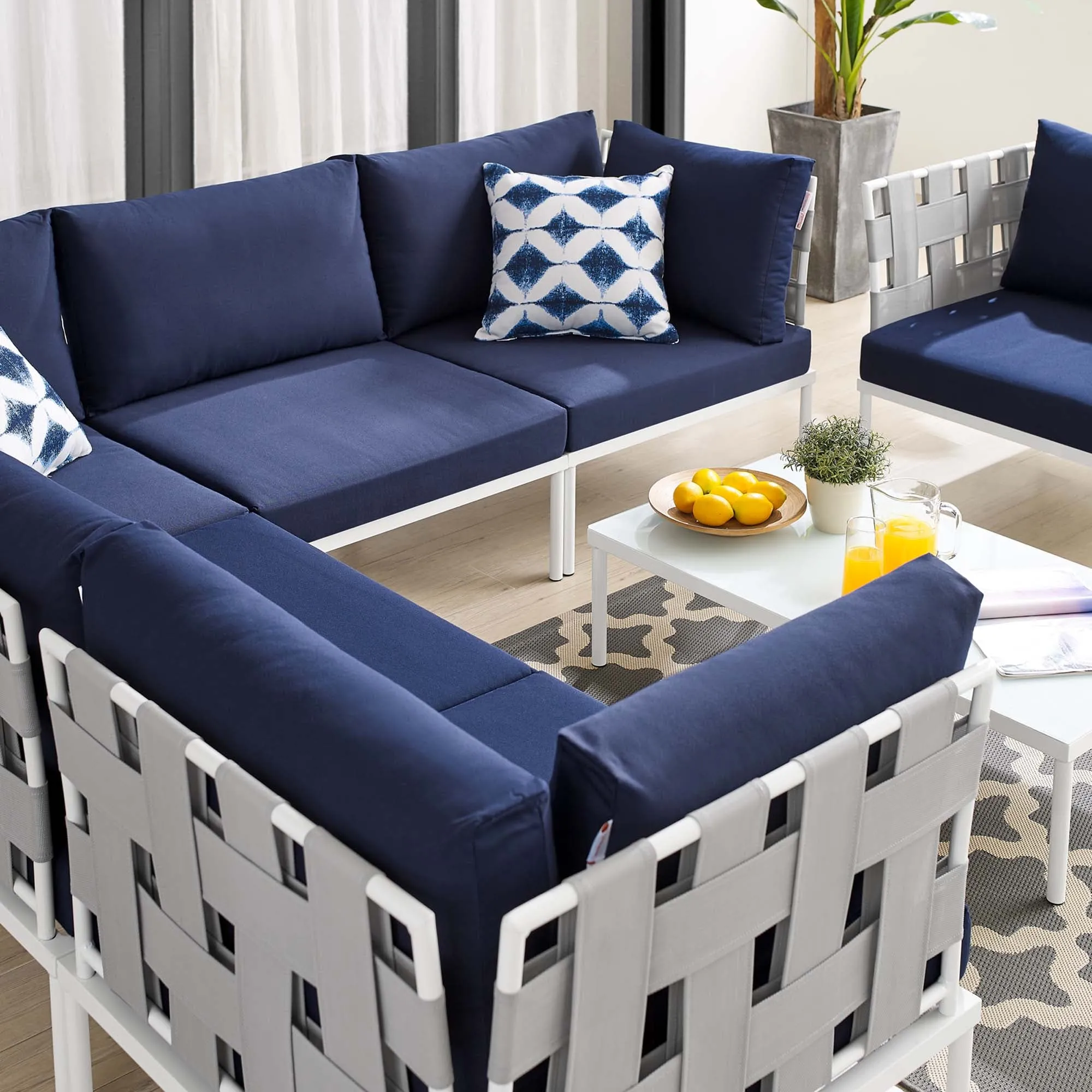 Harmony 7-Piece  Sunbrella® Outdoor Patio Aluminum Sectional Sofa Set by Modway