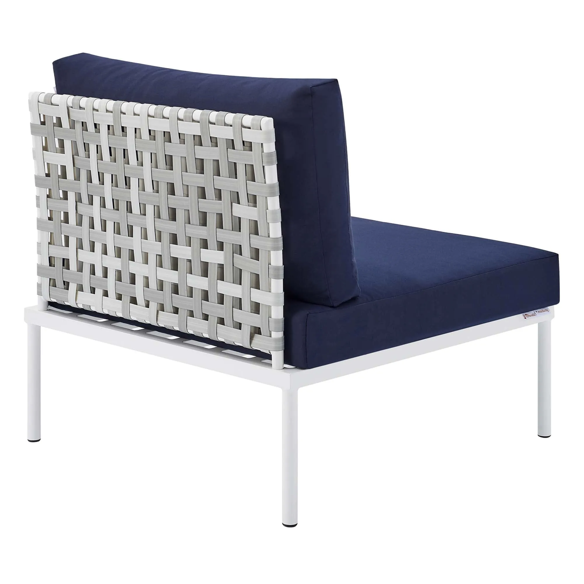 Harmony 8-Piece  Sunbrella® Basket Weave Outdoor Patio Aluminum Seating Set by Modway