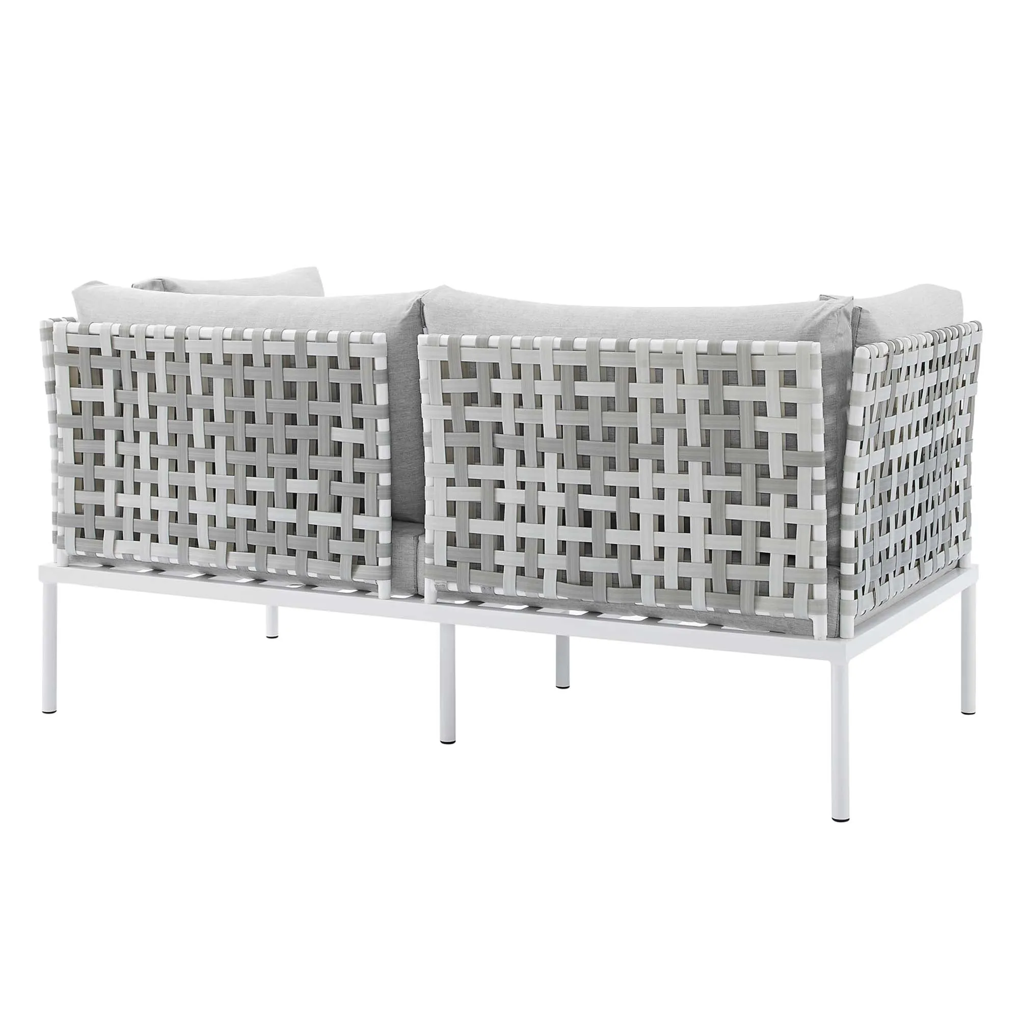 Harmony 8-Piece  Sunbrella® Basket Weave Outdoor Patio Aluminum Seating Set by Modway