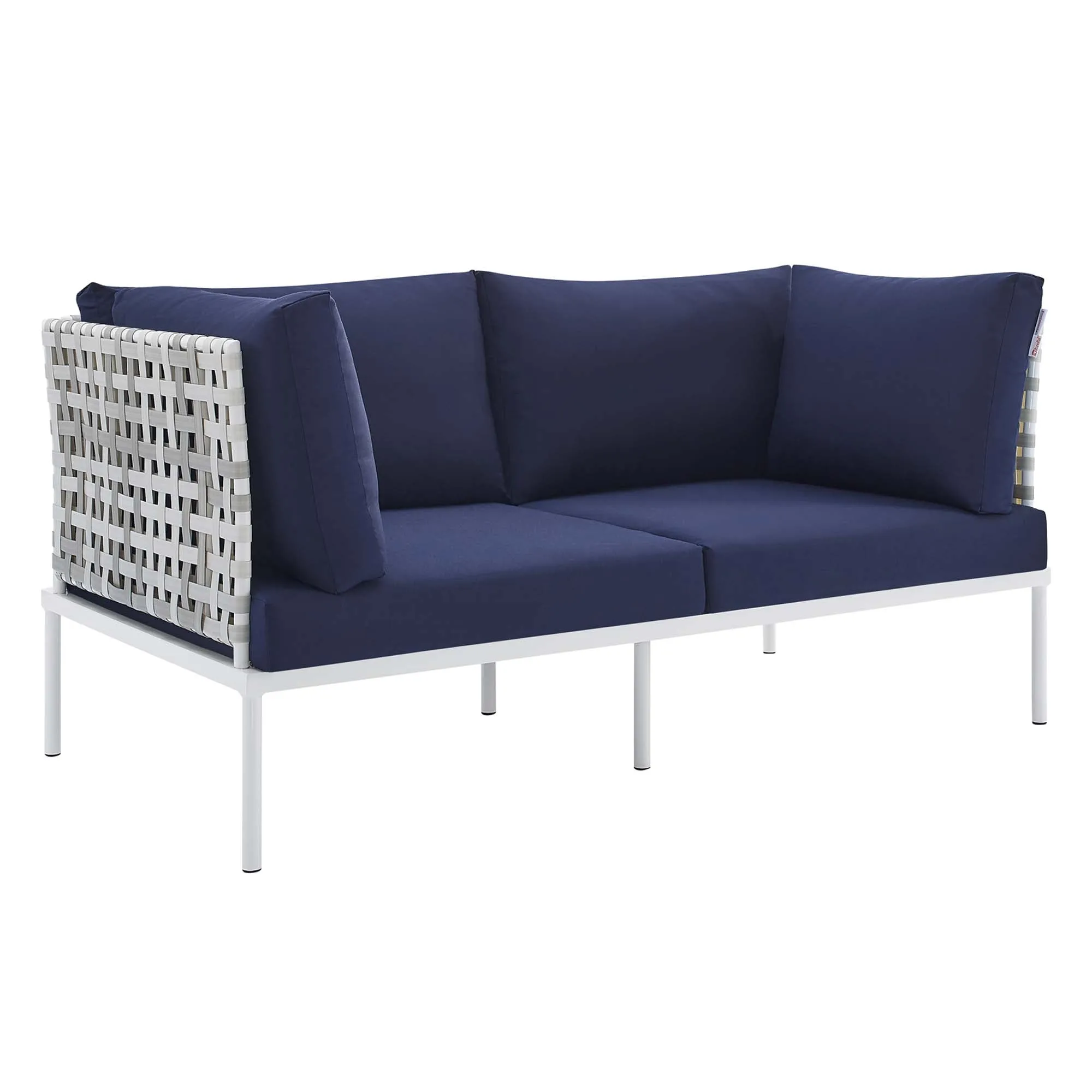 Harmony 8-Piece  Sunbrella® Basket Weave Outdoor Patio Aluminum Seating Set by Modway