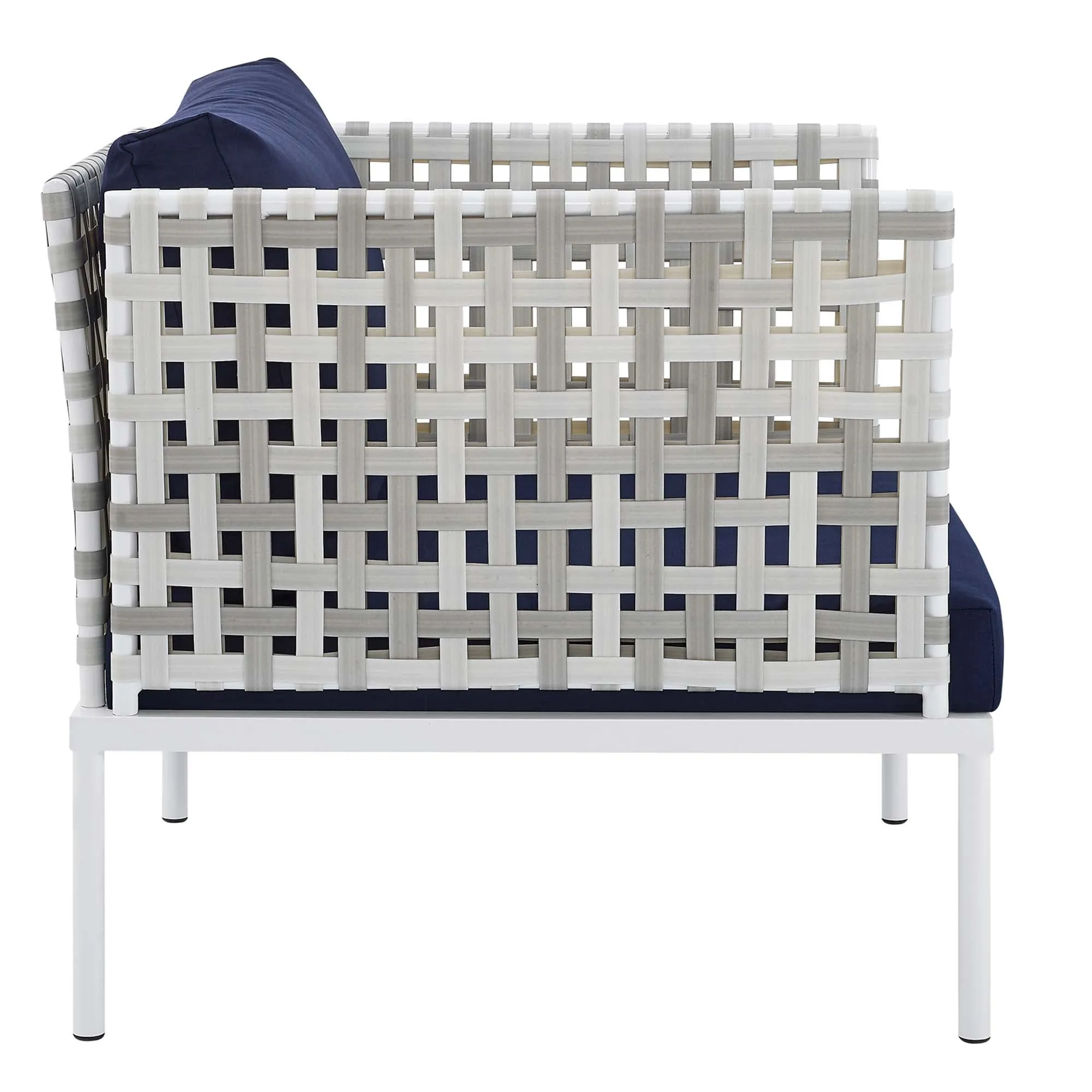 Harmony 8-Piece  Sunbrella® Basket Weave Outdoor Patio Aluminum Seating Set by Modway