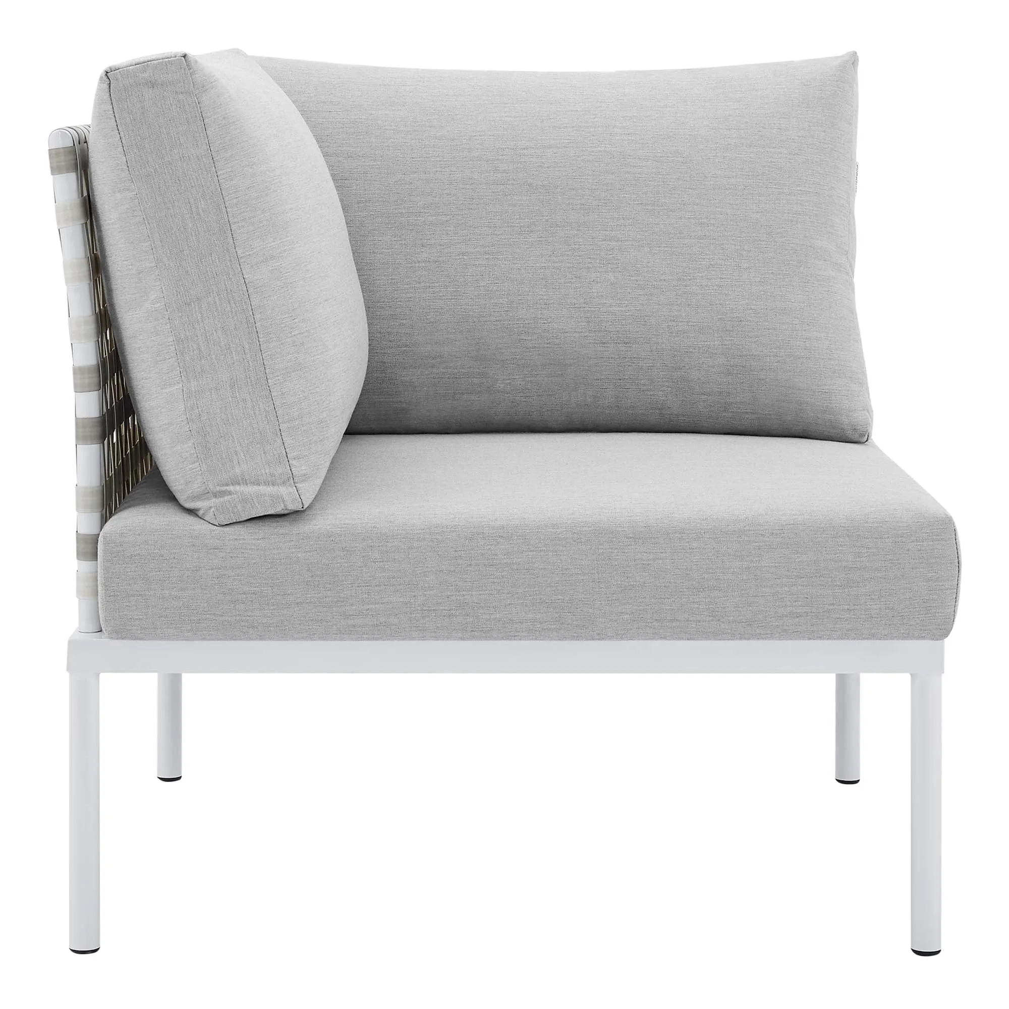 Harmony 8-Piece  Sunbrella® Basket Weave Outdoor Patio Aluminum Sectional Sofa Set by Modway
