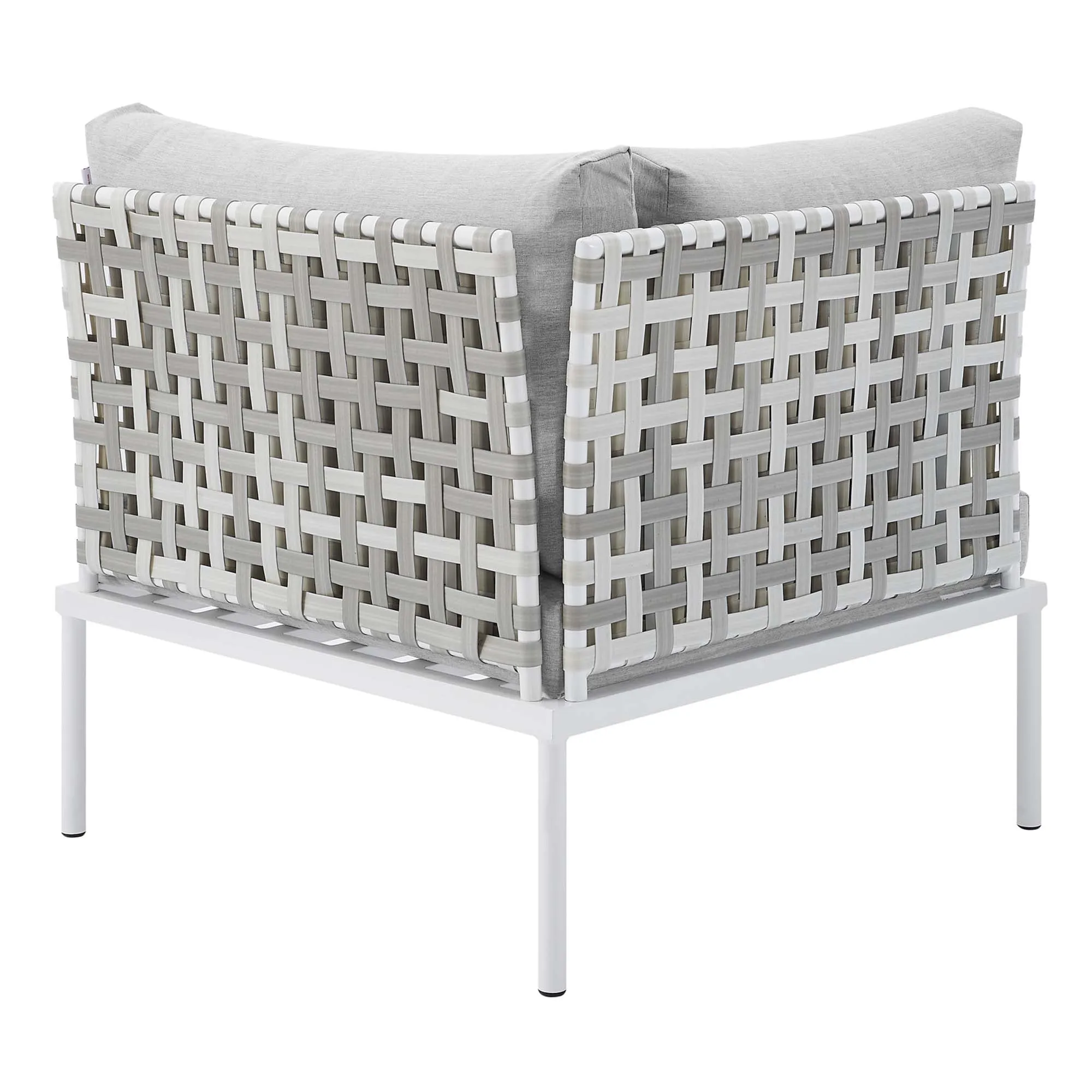 Harmony 8-Piece  Sunbrella® Basket Weave Outdoor Patio Aluminum Sectional Sofa Set by Modway