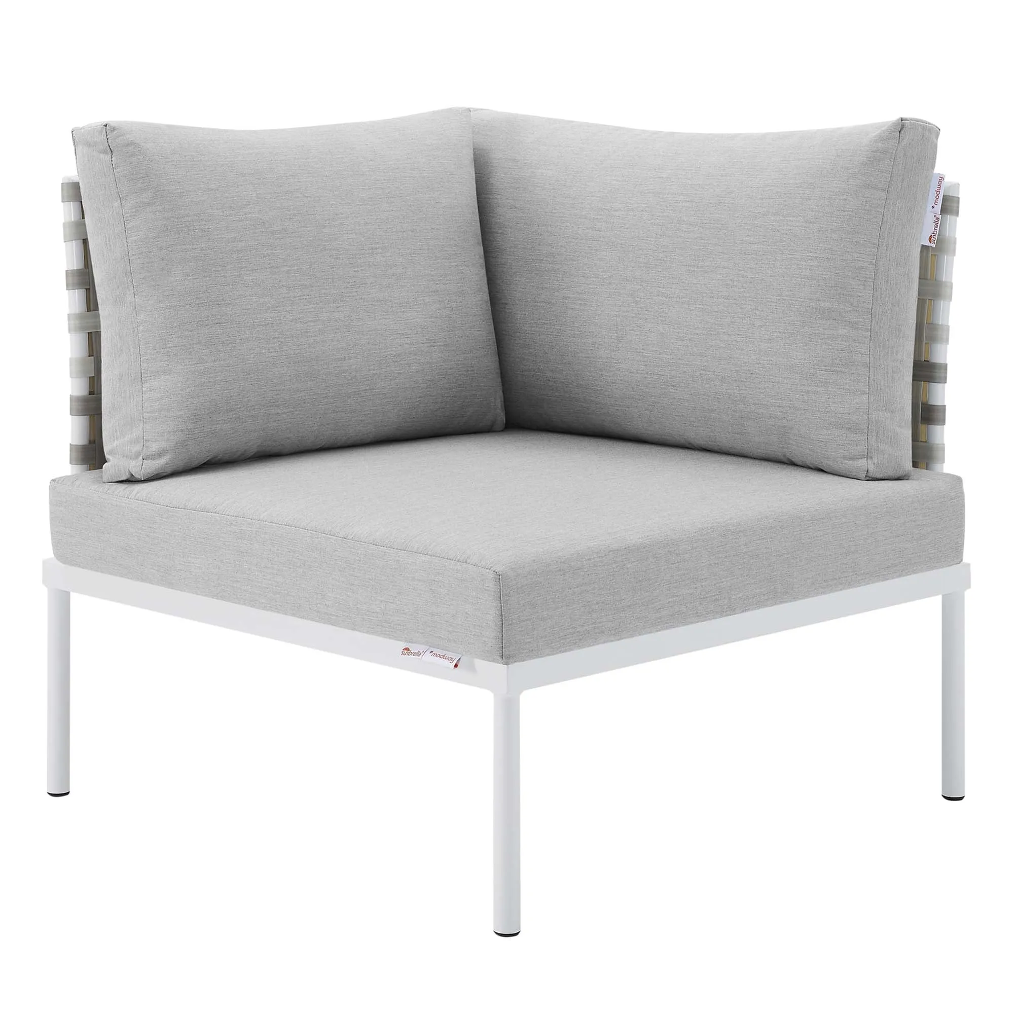 Harmony 8-Piece  Sunbrella® Basket Weave Outdoor Patio Aluminum Sectional Sofa Set by Modway