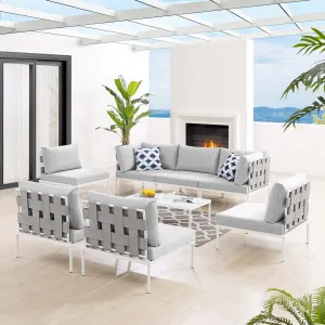 Harmony 8-Piece  Sunbrella® Outdoor Patio All Mesh Sectional Sofa Set by Modway